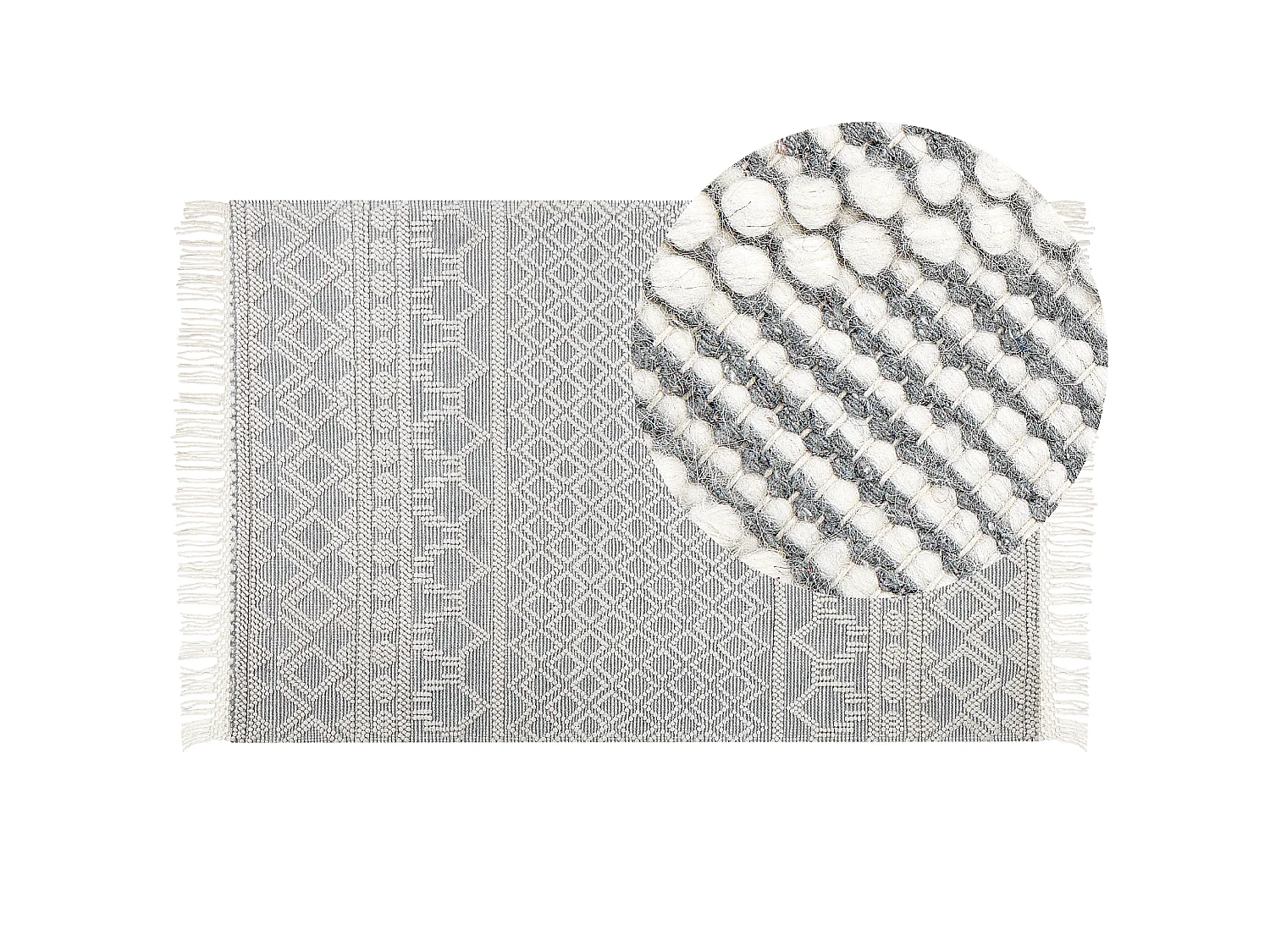 Vloerkleed wol beige/grijs 200 x 300 SOLHAN