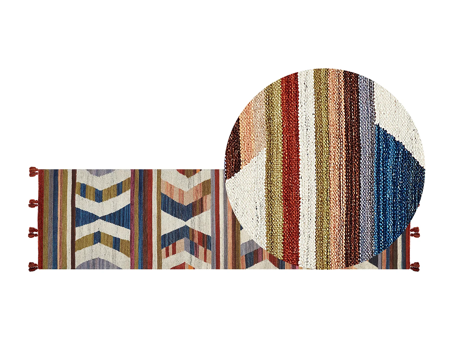 Tapis MRGASHAT Multicolore 80 x 300 cm Laine Kilim