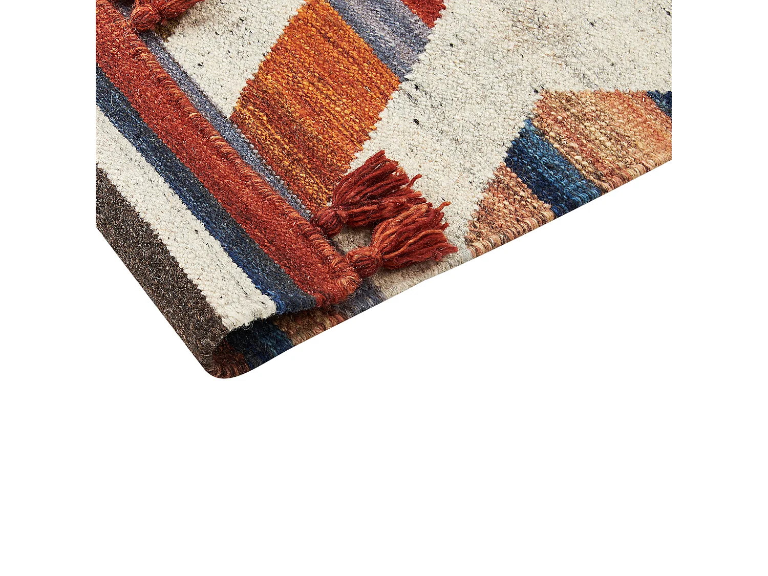 Dywan wełniany kilim 80 x 300 cm wielokolorowy MRGASHAT