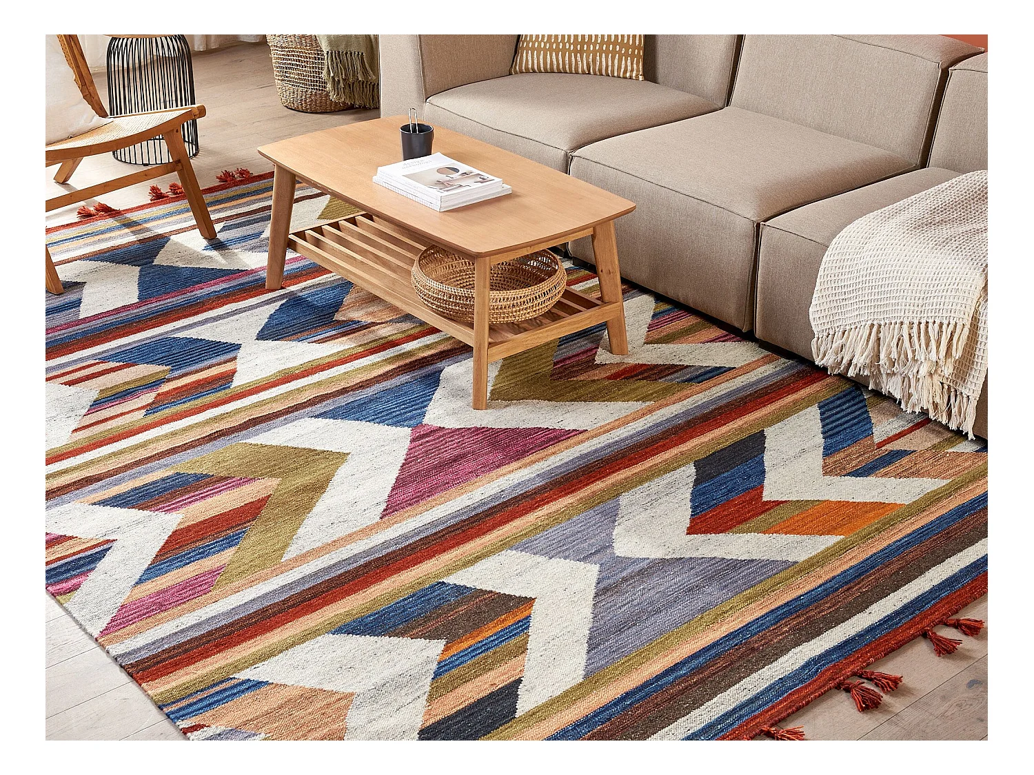 Tapis MRGASHAT Multicolore 200 x 300 cm Laine Kilim