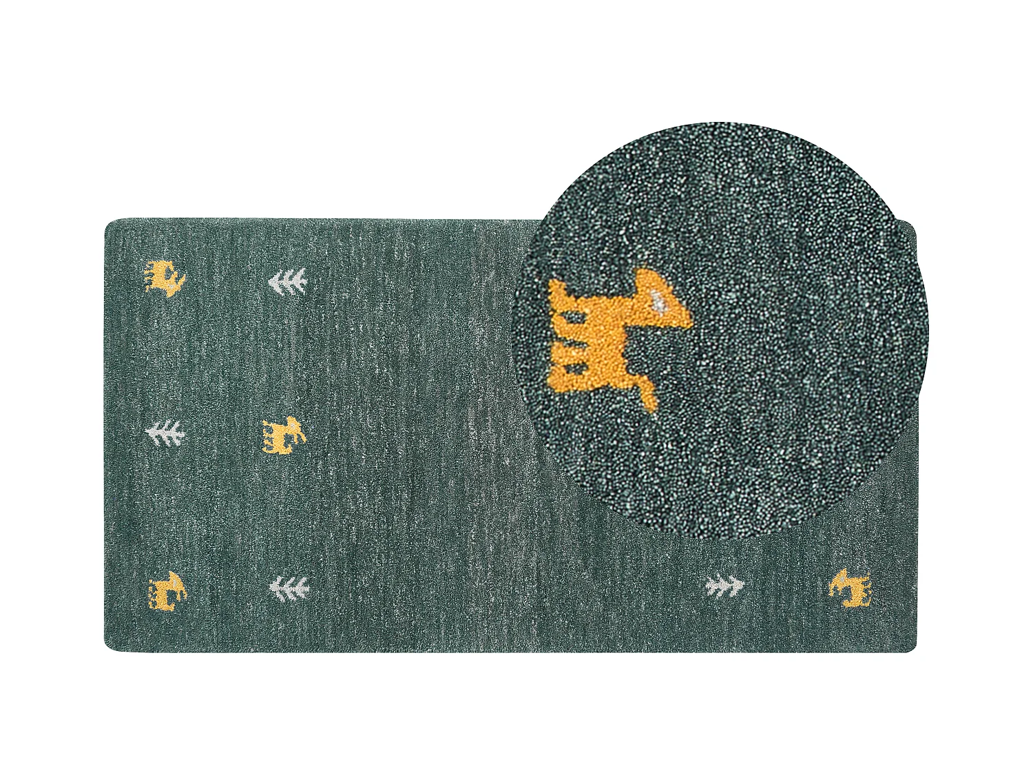 Tapis CALTI Vert foncé 80 x 150 cm Laine Tapis persan