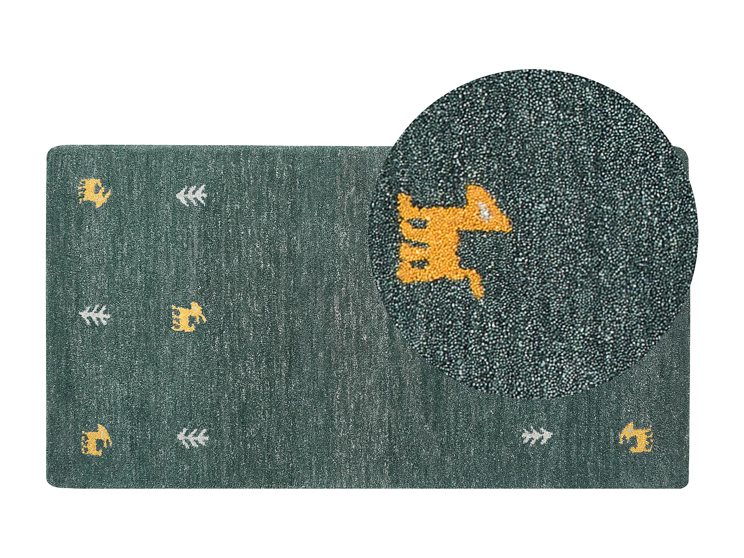 Tapis CALTI Vert foncé 80 x 150 cm Laine Tapis persan