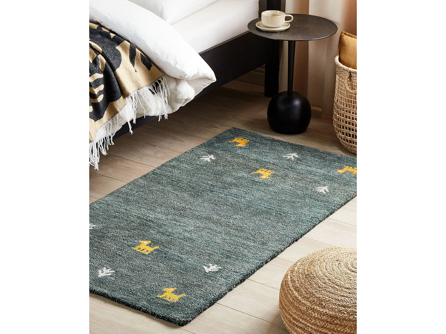 Tapis CALTI Vert foncé 80 x 150 cm Laine Tapis persan