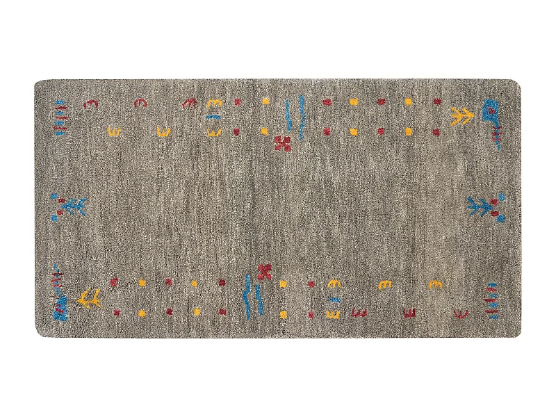 Vloerkleed gabbeh grijs 80 x 150 cm SEYMEN