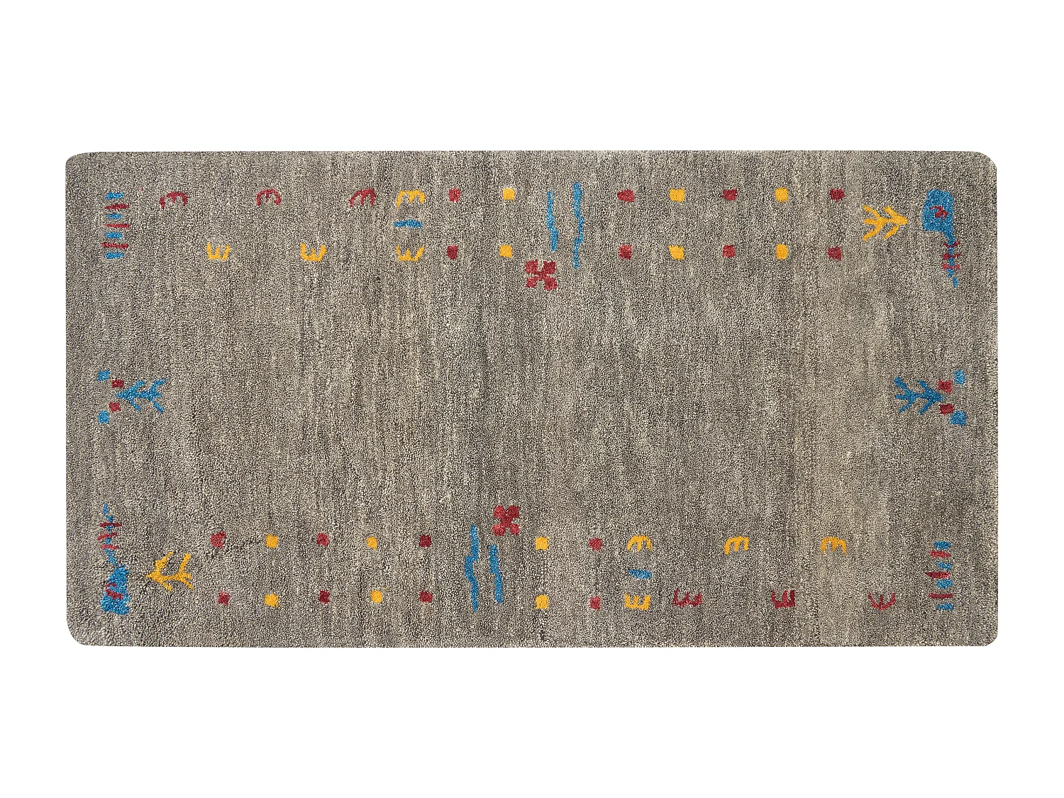 Tapete Gabbeh em lã cinzenta 80 x 150 cm SEYMEN