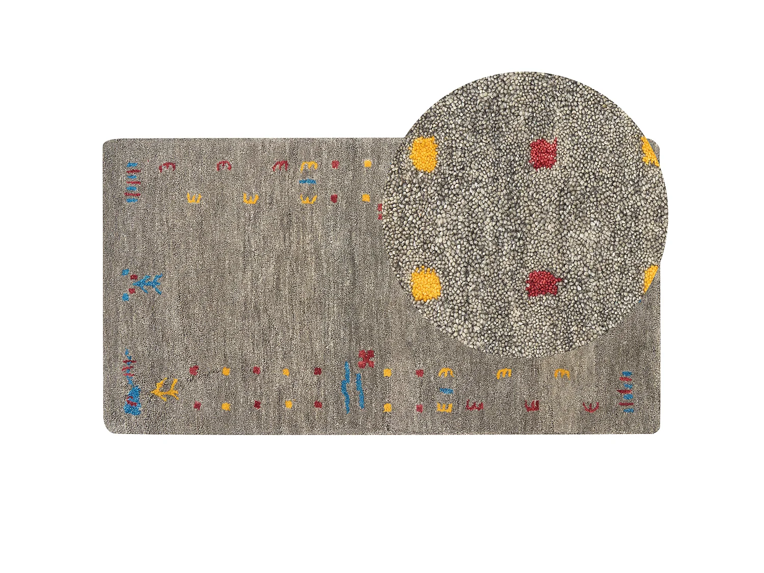 Vloerkleed gabbeh grijs 80 x 150 cm SEYMEN