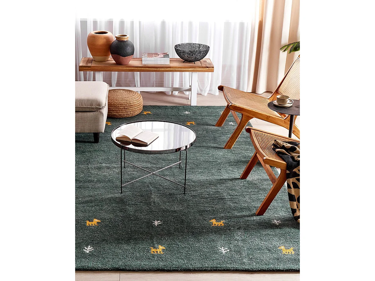 Tapis CALTI Vert foncé 200 x 300 cm Laine Tapis persan