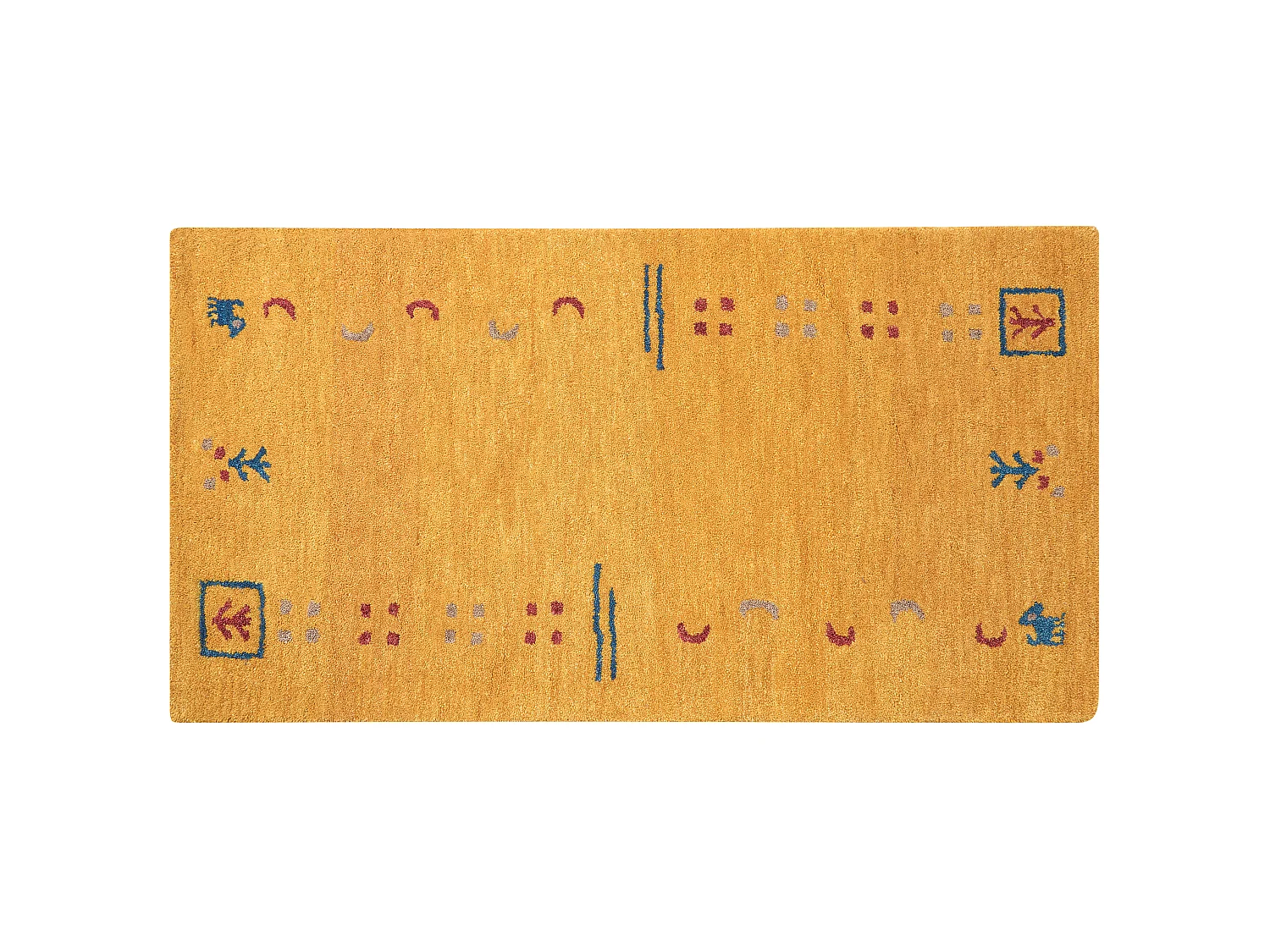 Tapis gabbeh en laine 80 x 150 cm jaune AKALAN