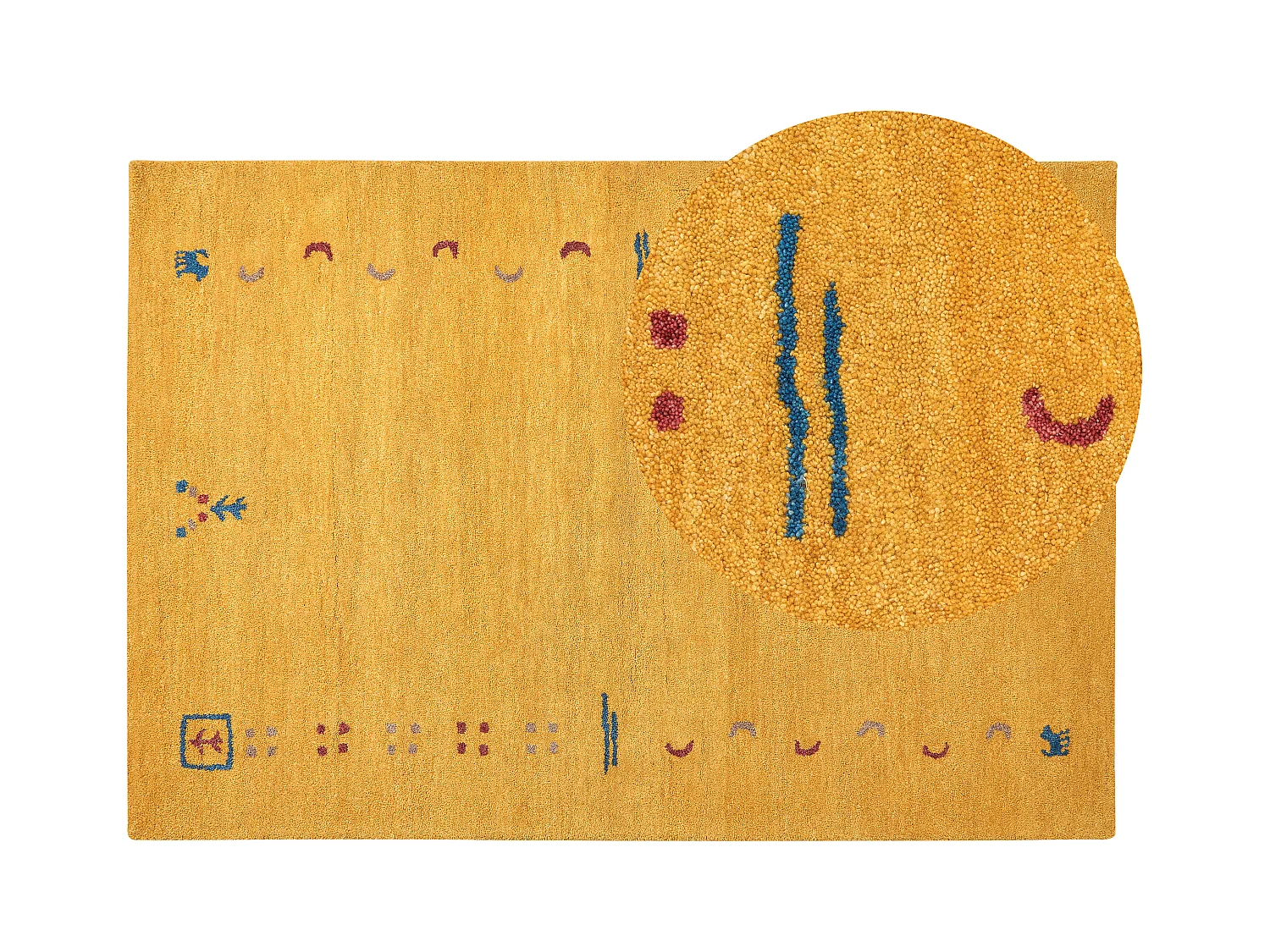 Vloerkleed gabbeh geel 140 x 200 cm AKALAN