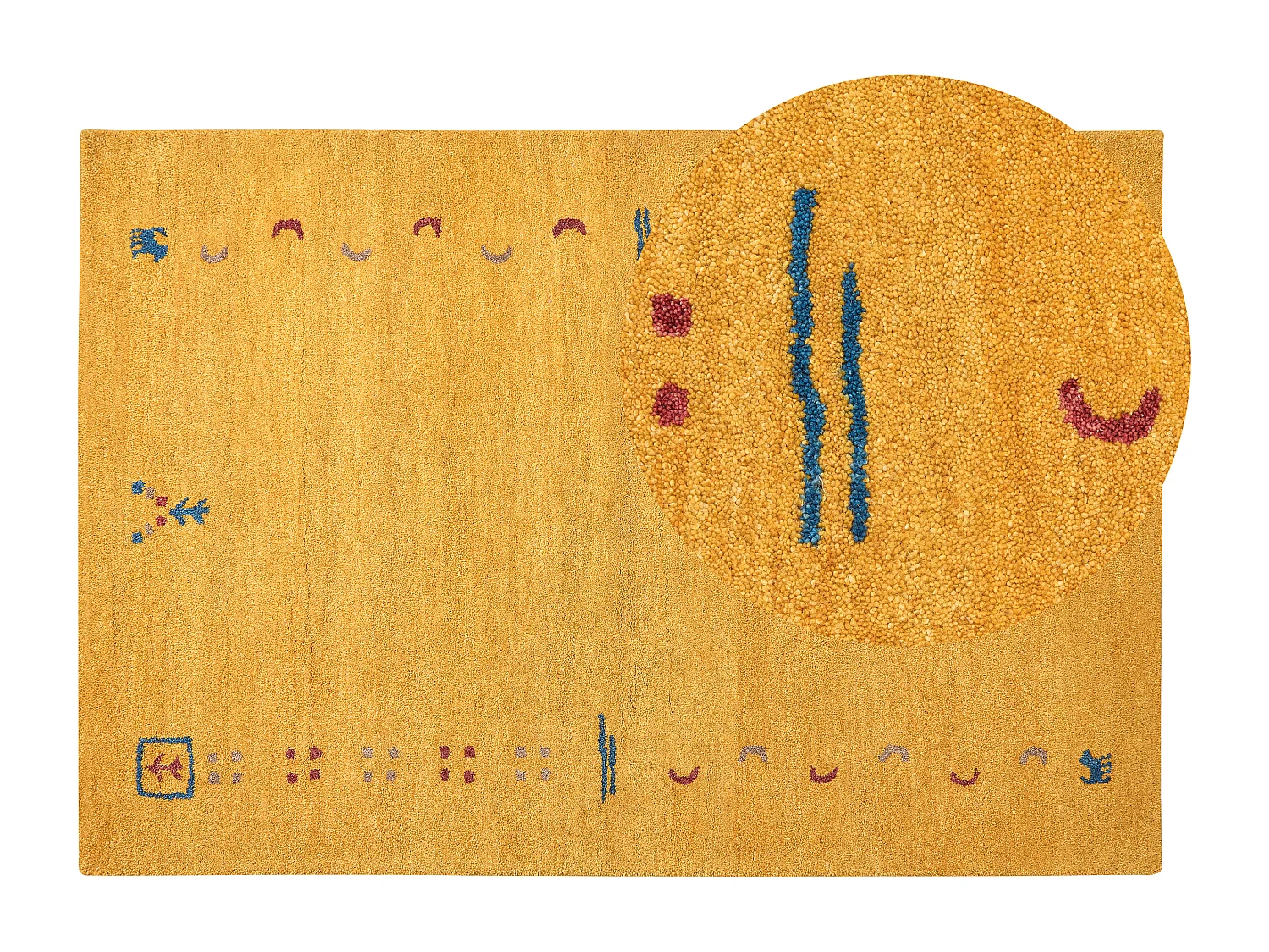 Vloerkleed gabbeh geel 140 x 200 cm AKALAN