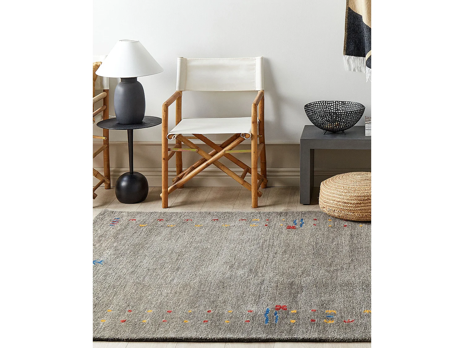 Vloerkleed gabbeh grijs 160 x 230 cm SEYMEN