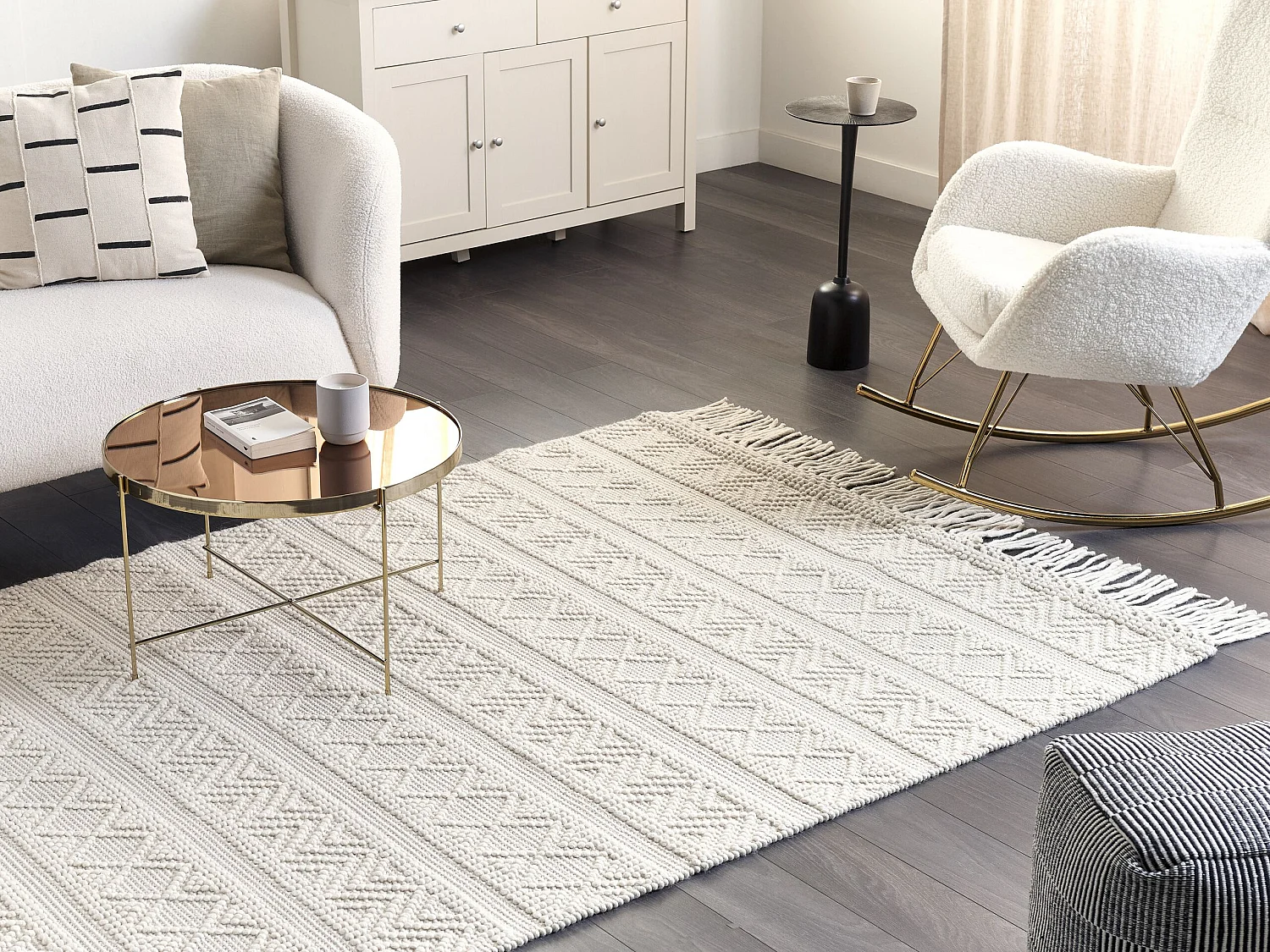 Alfombra de lana beige 160 x 230 cm PERTEK