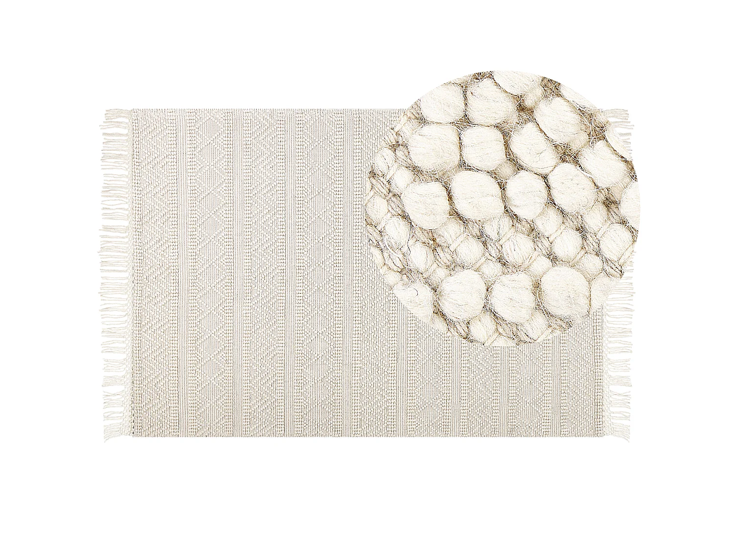 Tapete em lã creme 160 x 230 cm PERTEK