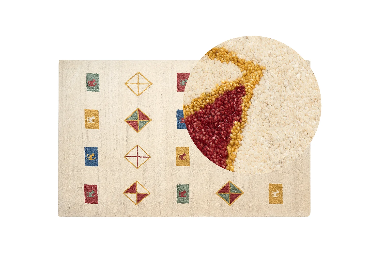 Vloerkleed gabbeh beige 140 x 200 cm MISINLI