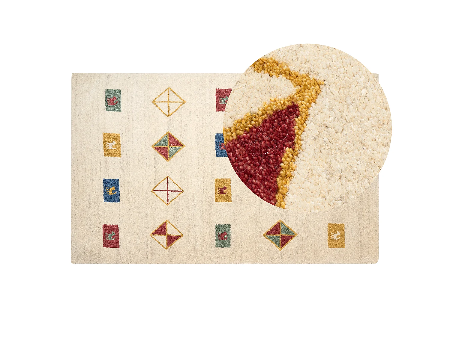 Vloerkleed gabbeh beige 140 x 200 cm MISINLI