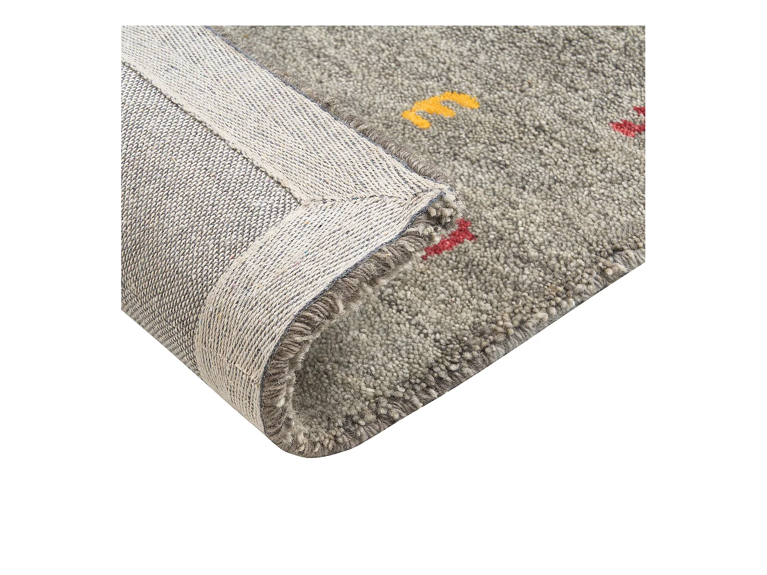 Gabbeh Teppich Wolle grau 140 x 200 cm Hochflor SEYMEN