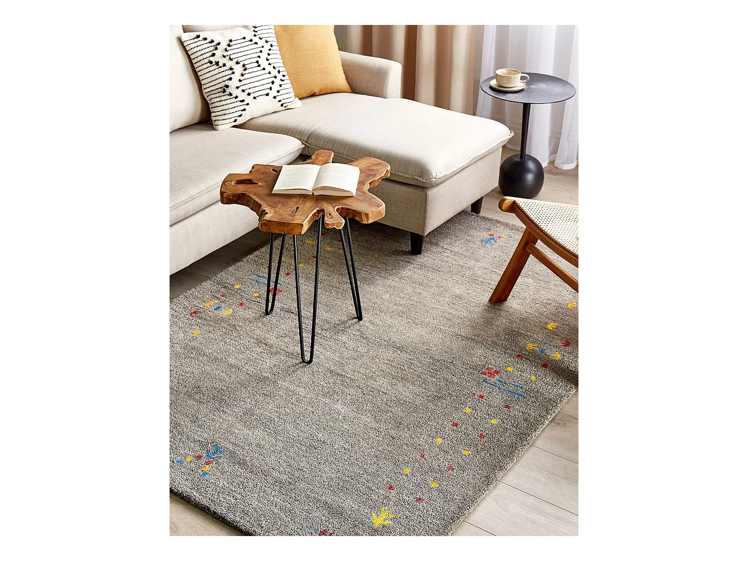 Tapis SEYMEN Gris 140 x 200 cm Laine Tapis persan
