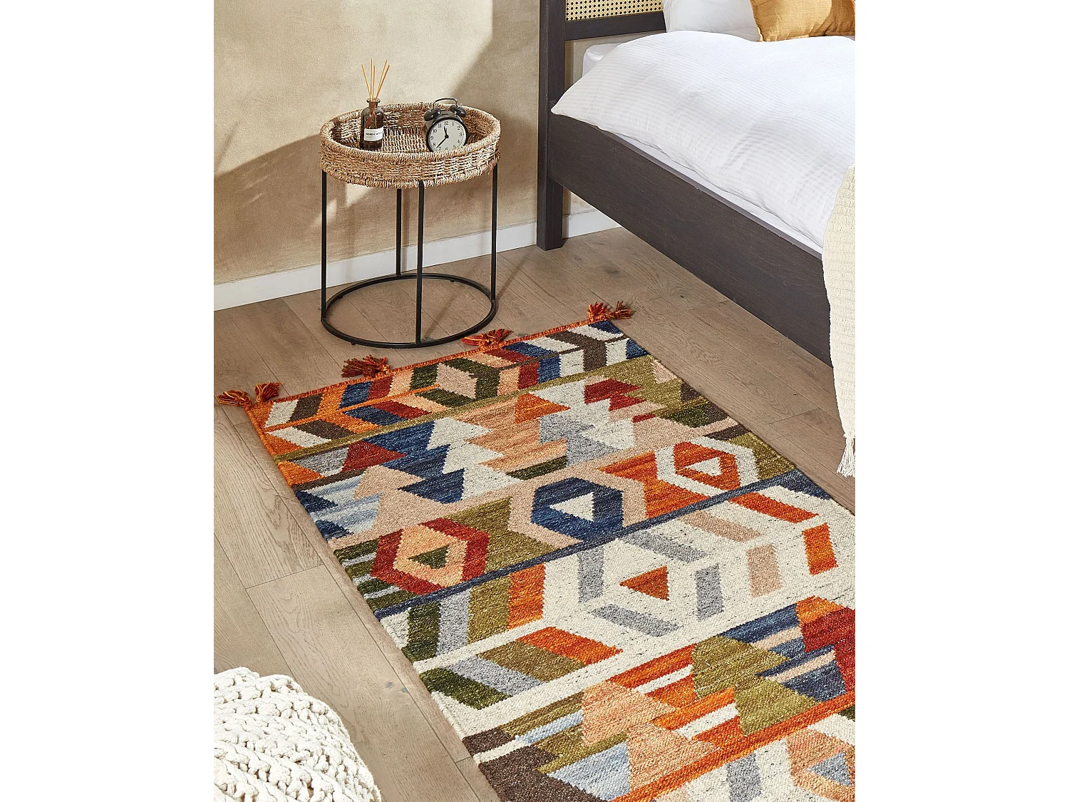 Tapis kilim en laine multicolore 80 x 150 cm KAGHSI