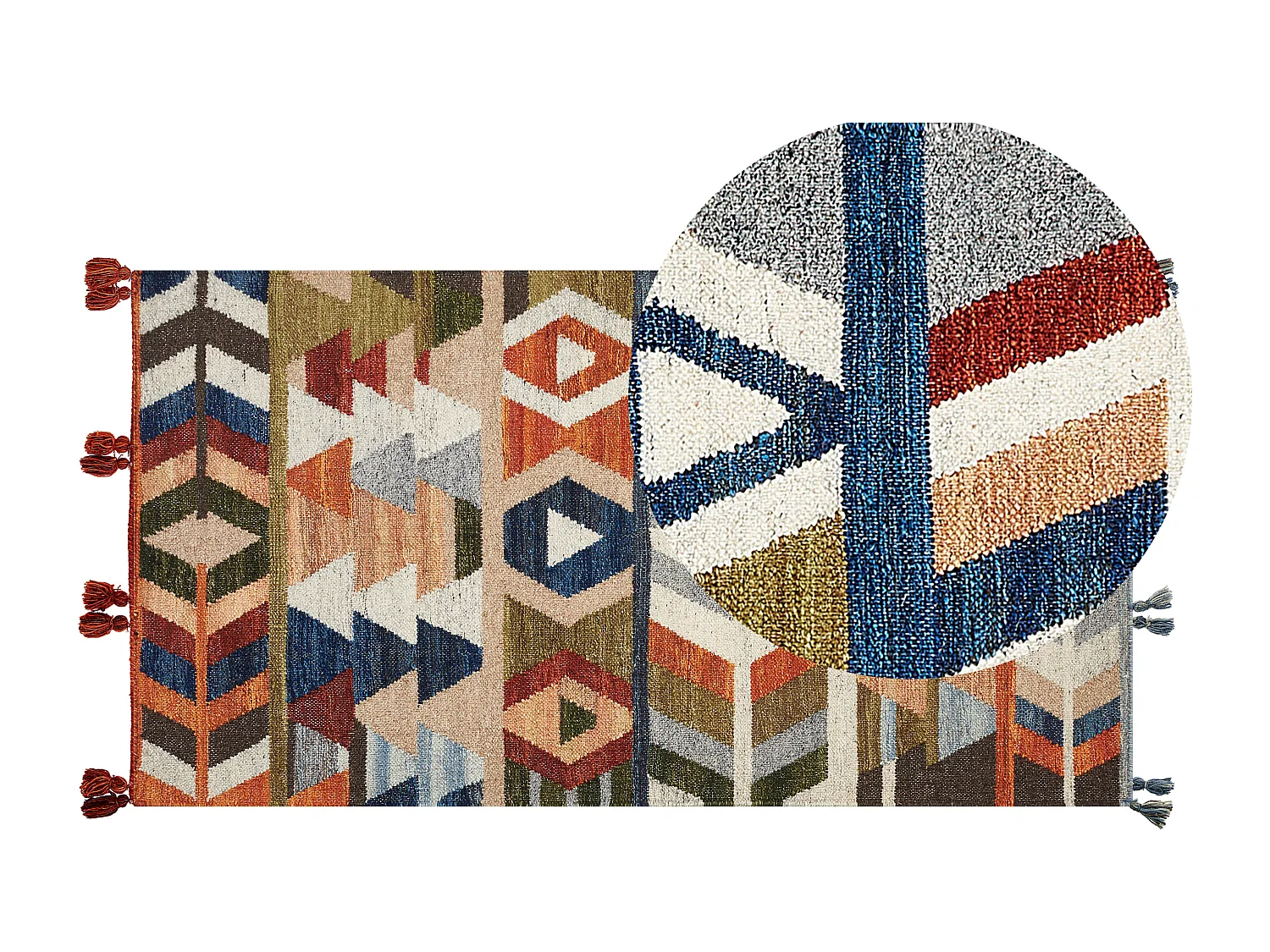 Tapis kilim en laine multicolore 80 x 150 cm KAGHSI