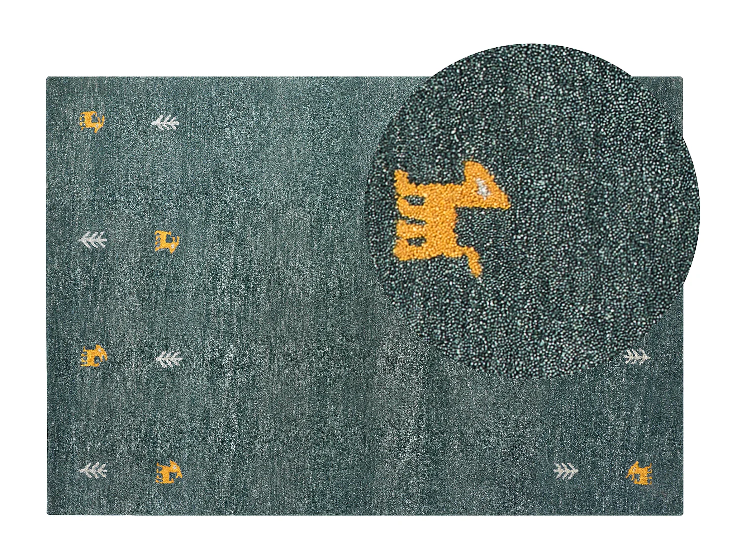 Tapis CALTI Vert foncé 140 x 200 cm Laine Tapis persan