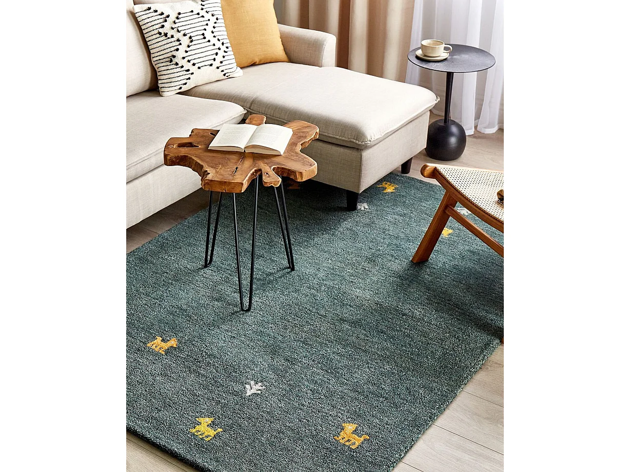 Vloerkleed gabbeh groen 140 x 200 cm CALTI