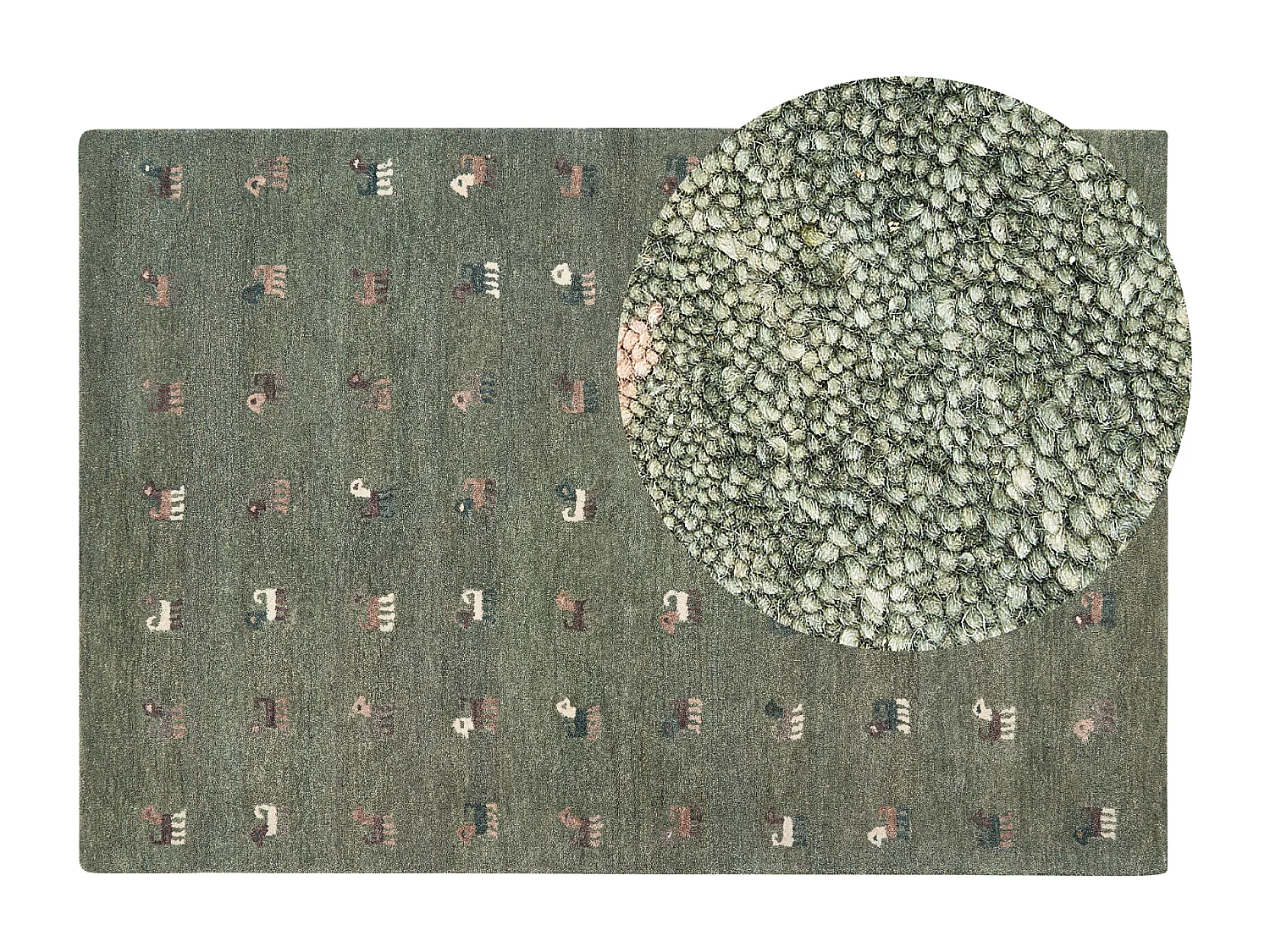 Tapis KIZARLI Vert 160 x 230 cm Laine Tapis persan