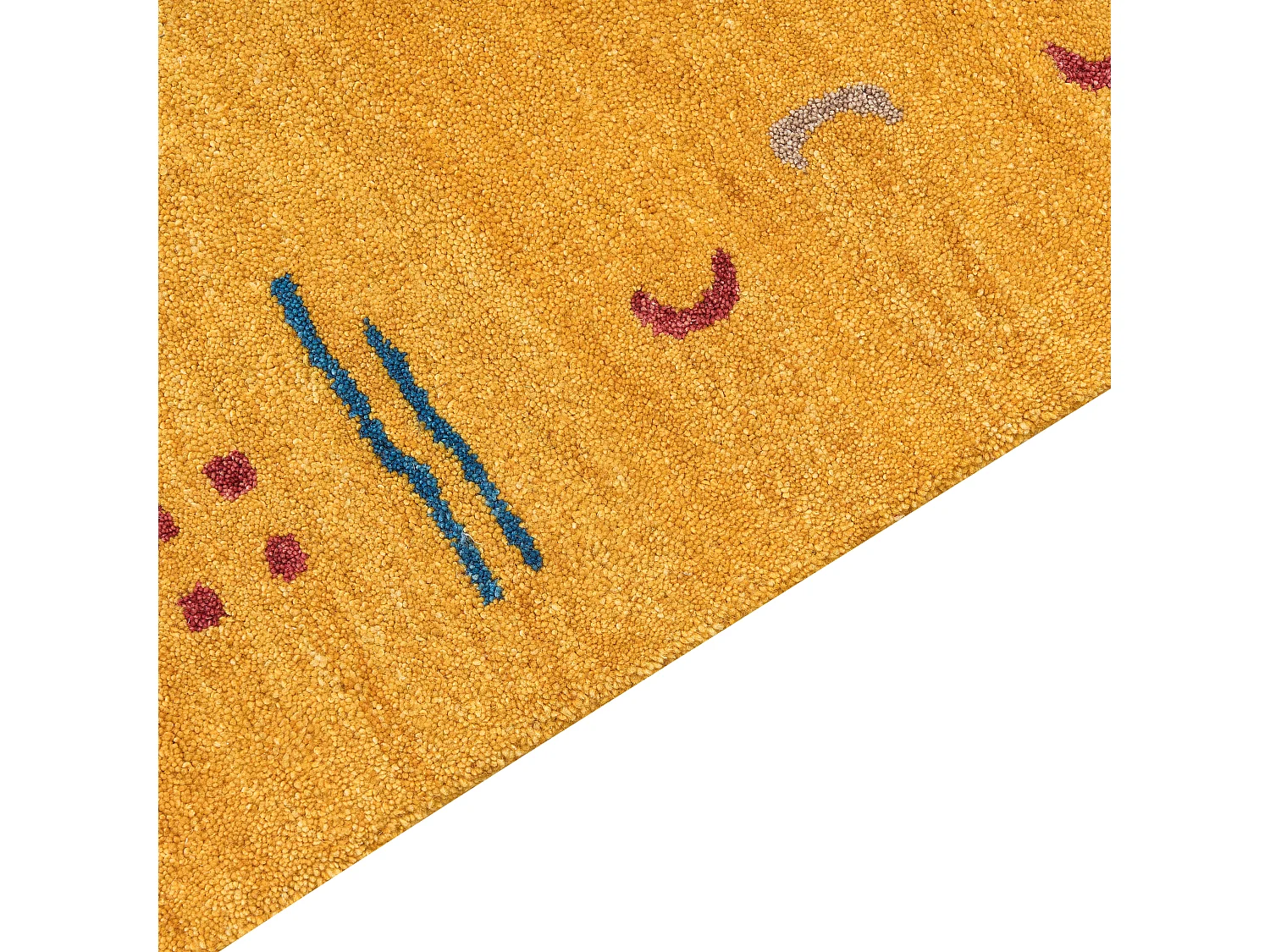 Rug AKALAN Yellow 160 x 230 cm Wool Gabbeh