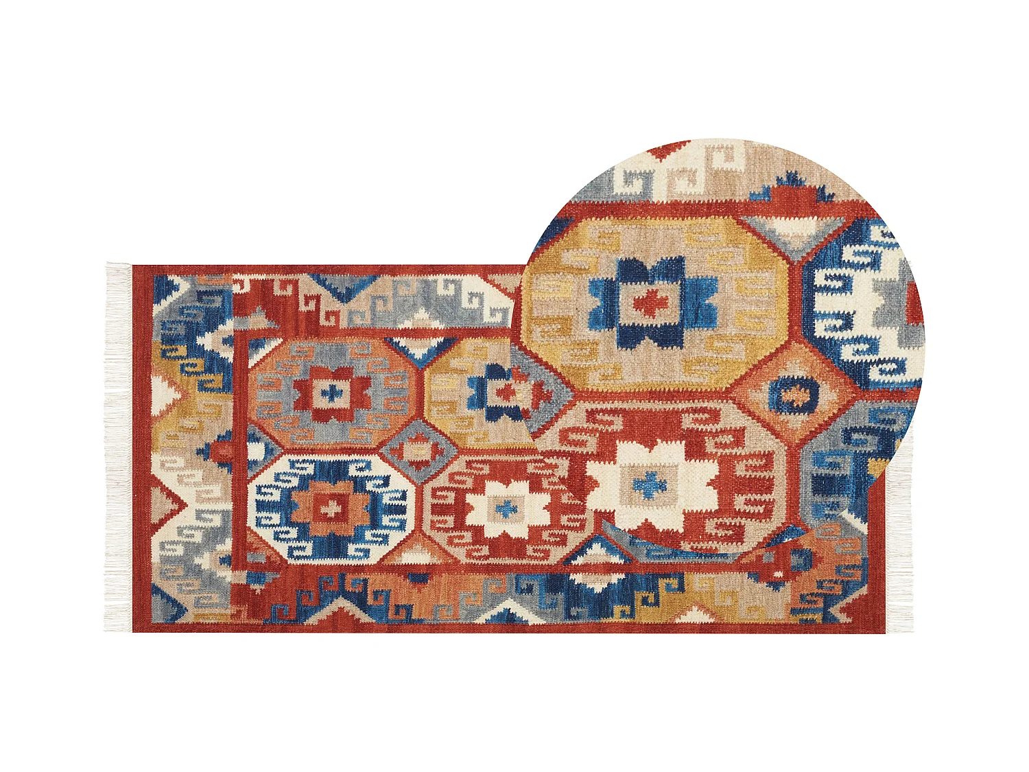 Vloerkleed kelim meerkleurig 80 x 150 cm LUSARAT