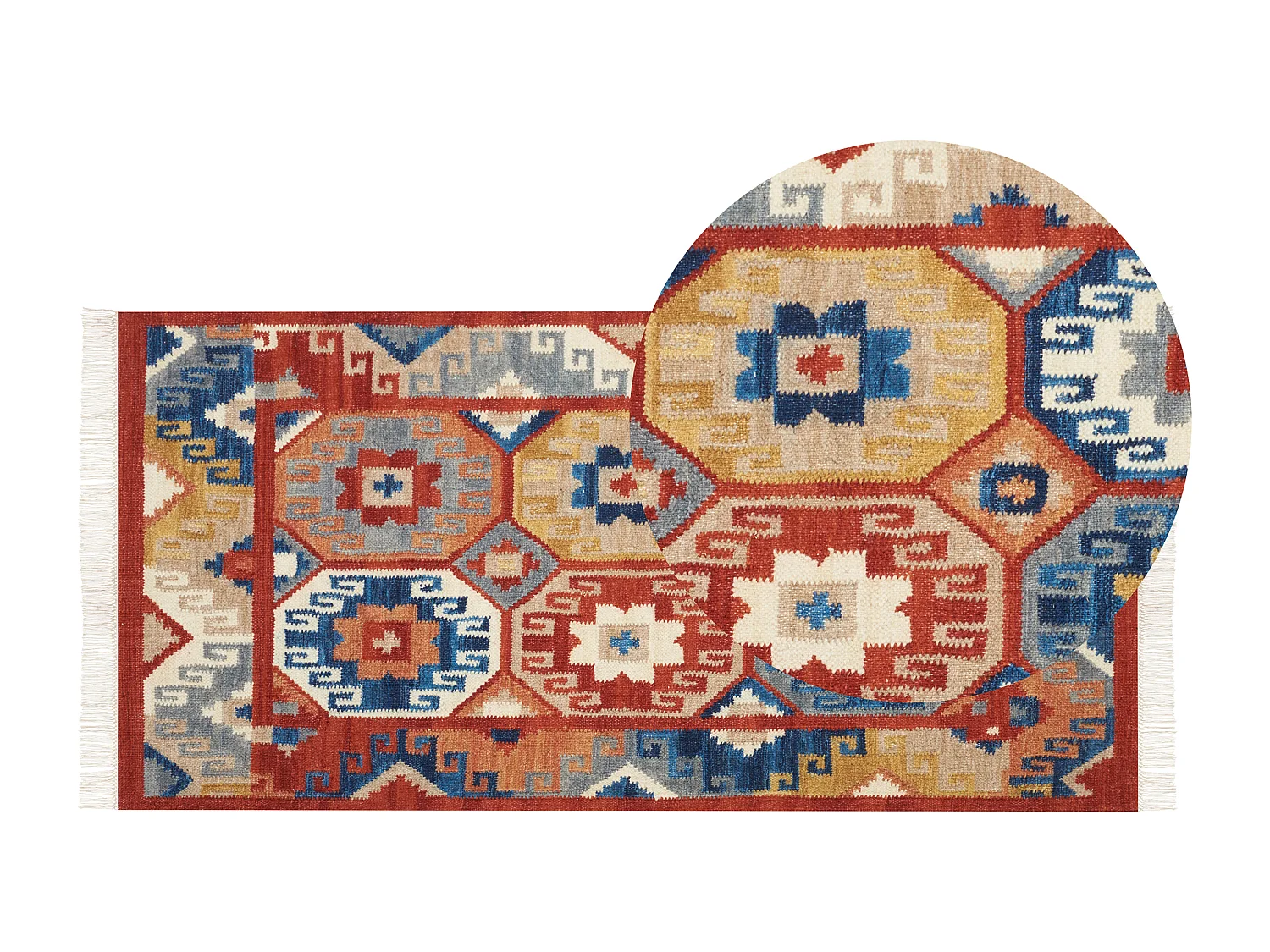 Tapis LUSARAT Multicolore 80 x 150 cm Laine Kilim