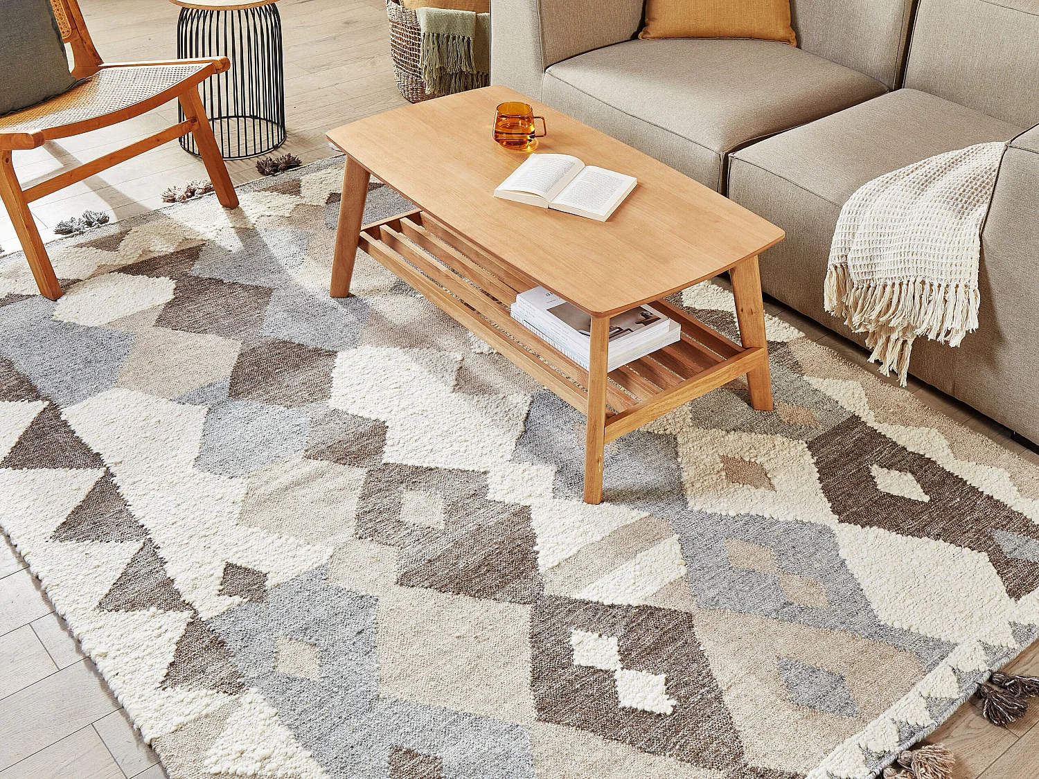 Tappeto kilim lana multicolore 160 x 230 cm ARALEZ