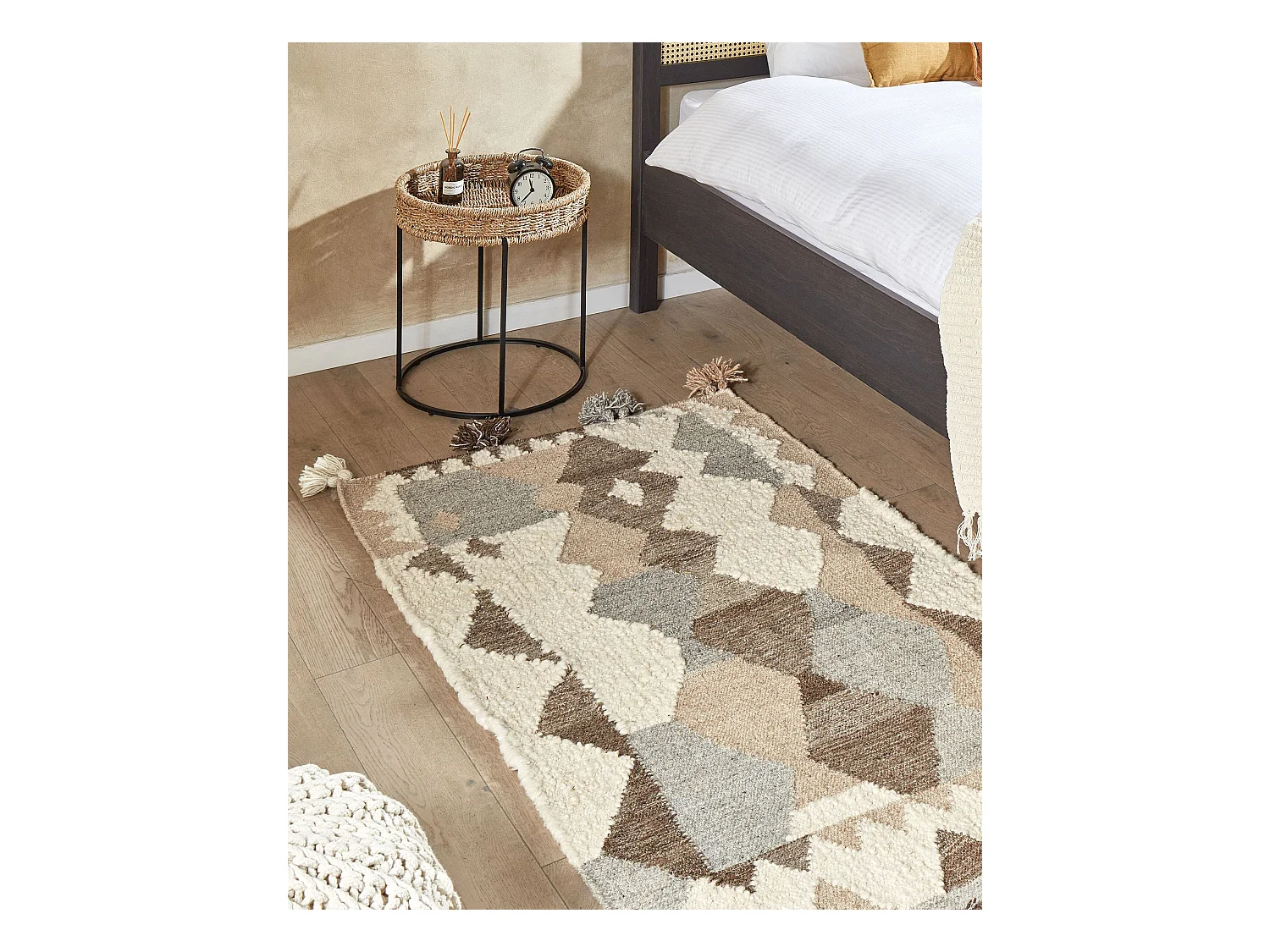 Dywan wełniany kilim 80 x 150 cm wielokolorowy ARALEZ