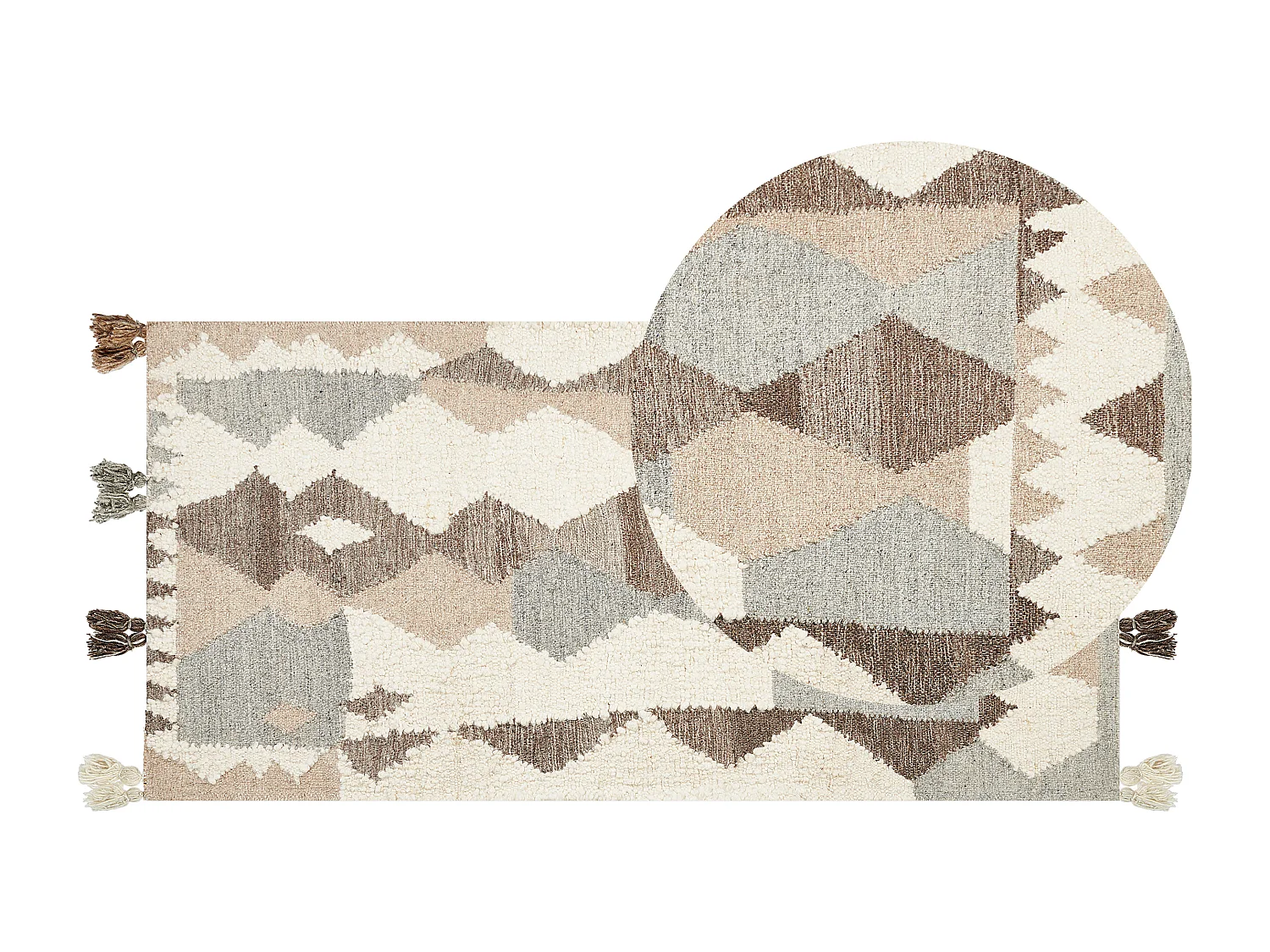Alfombra kilim de lana beige/marrón/gris 80 x 150 cm ARALEZ