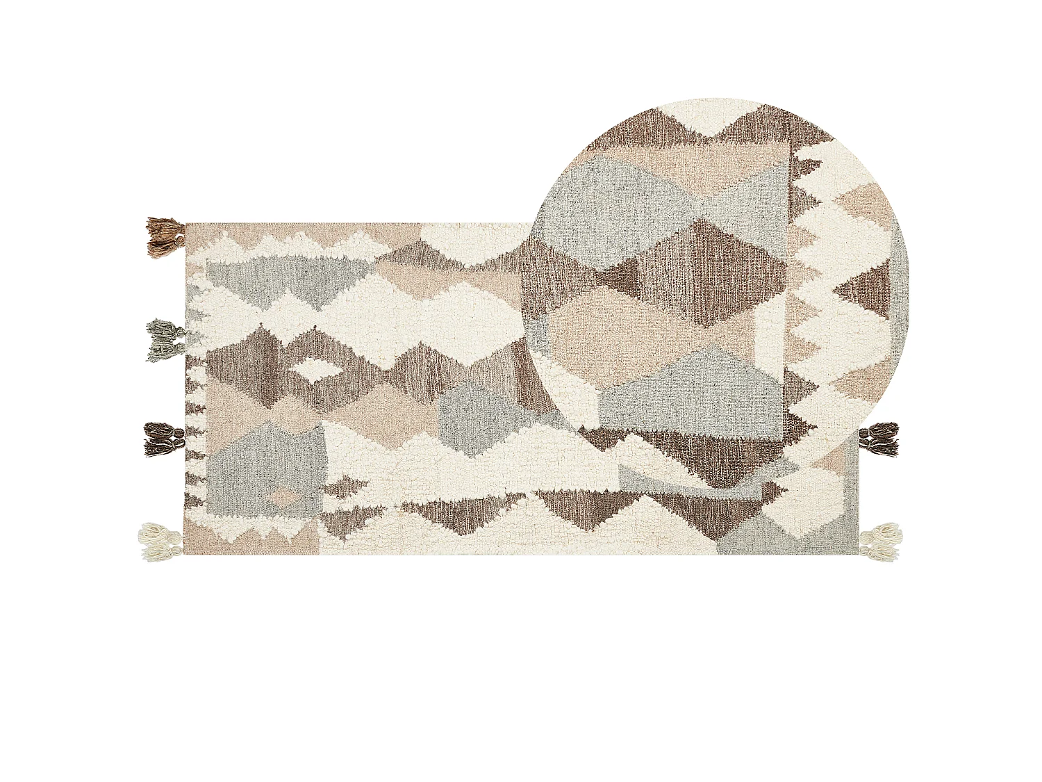 Tapis Kilim en laine 80 x 150 cm multicolore ARALEZ