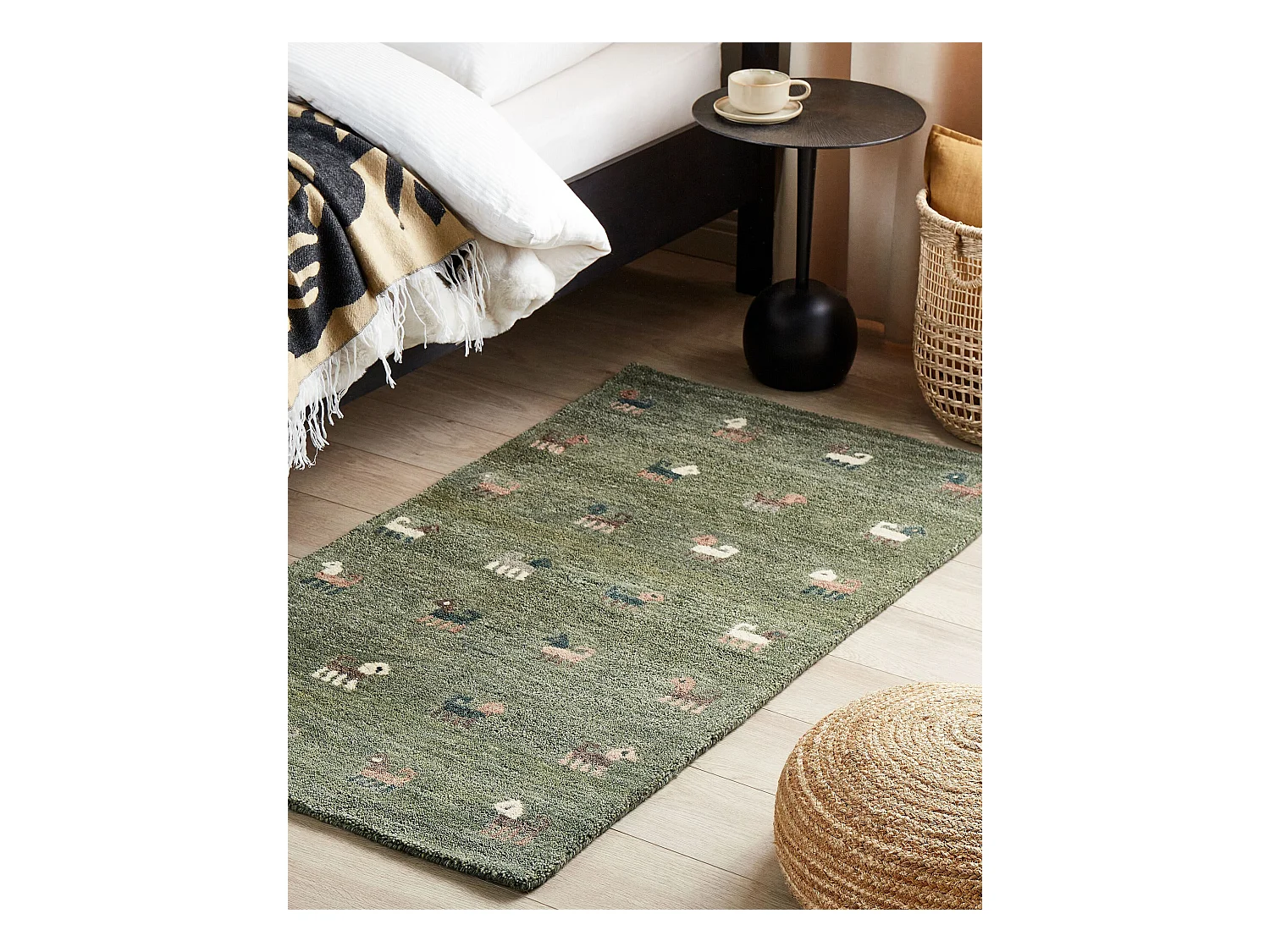 Vloerkleed gabbeh groen 80 x 150 cm KIZARLI