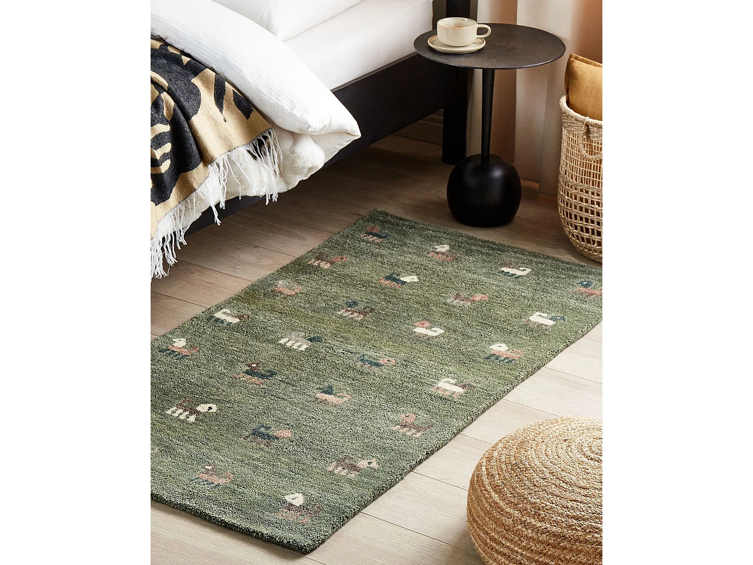 Vloerkleed gabbeh groen 80 x 150 cm KIZARLI