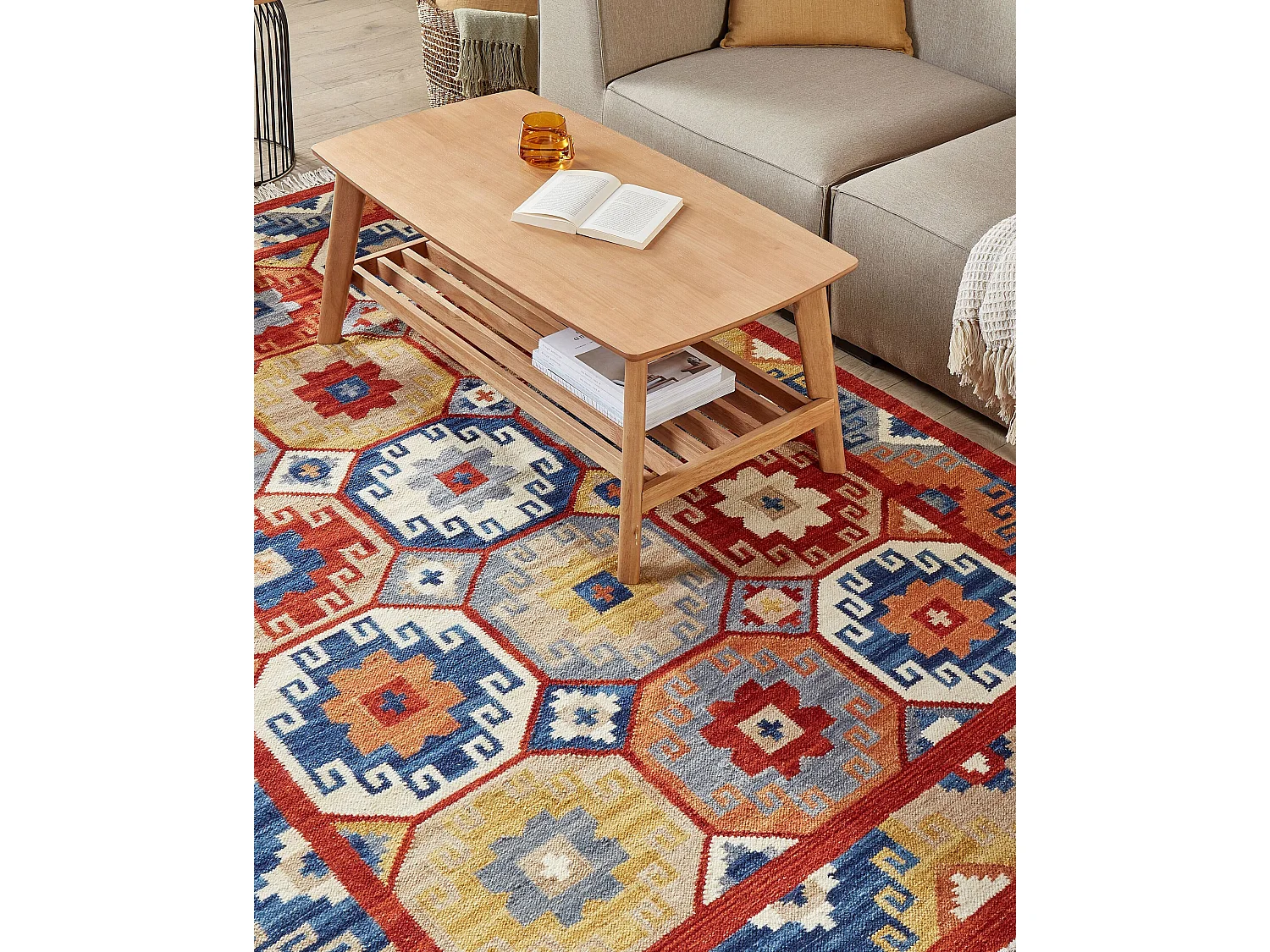 Tapis LUSARAT Multicolore 160 x 230 cm Laine Kilim