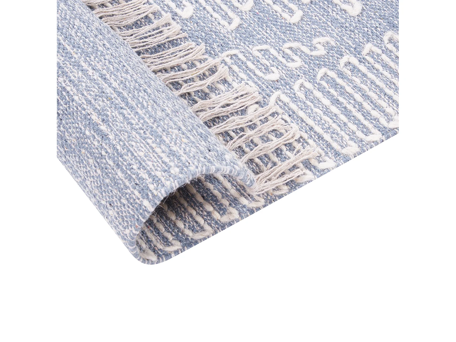 Vloerkleed katoen blauw/wit 160 x 230 cm ANSAR