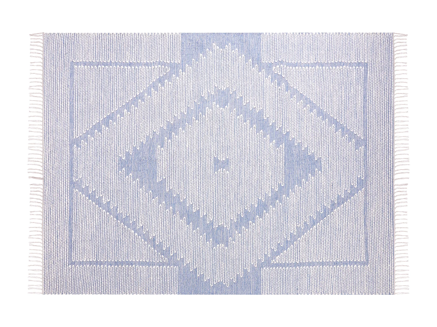 Vloerkleed katoen blauw/wit 160 x 230 cm ANSAR