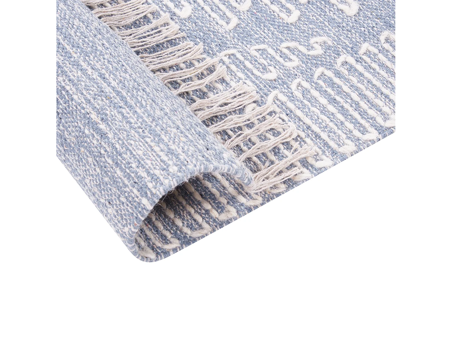 Vloerkleed katoen blauw/wit 160 x 230 cm ANSAR