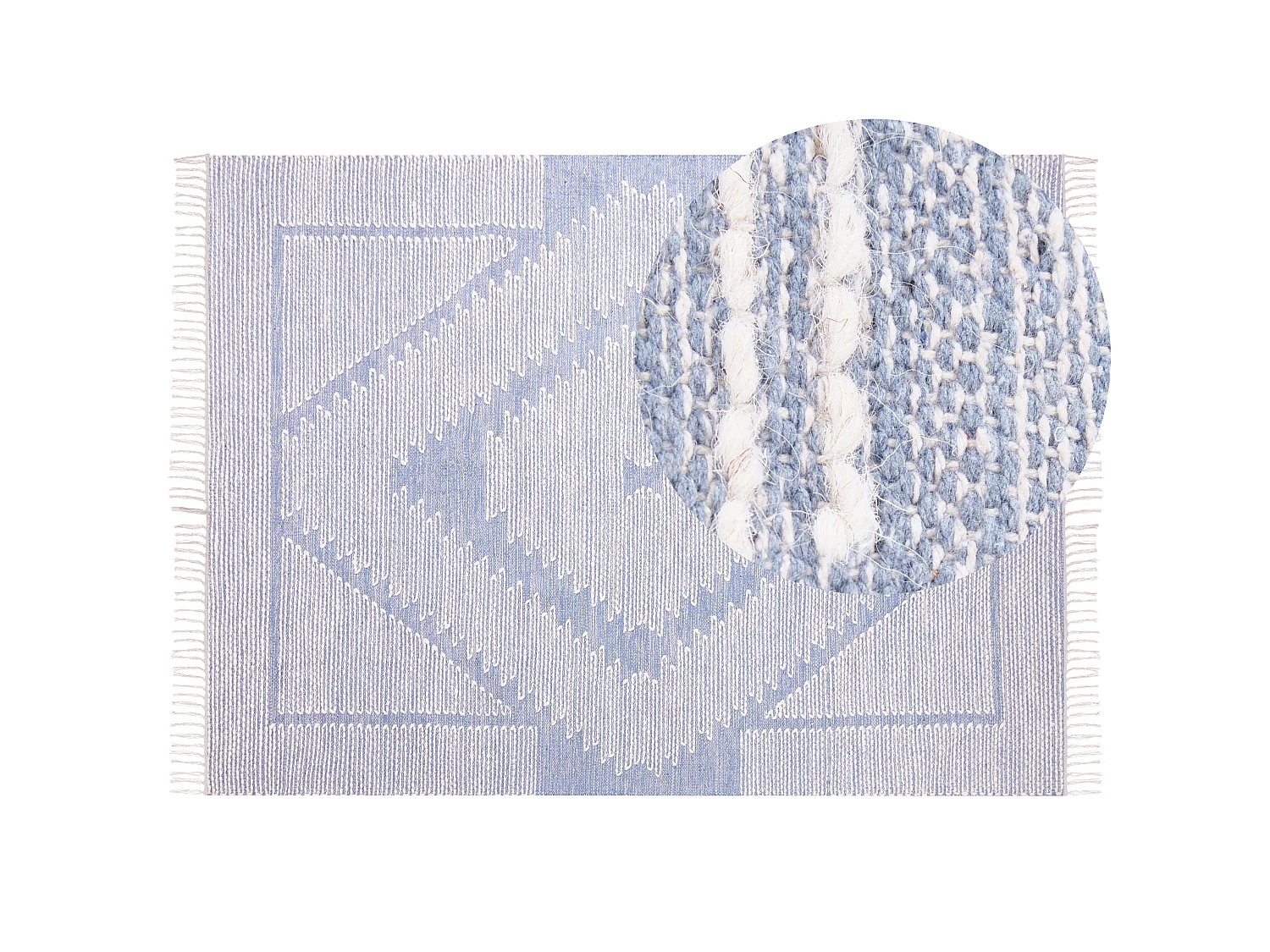 Rug ANSAR Blue 160 x 230 cm Cotton