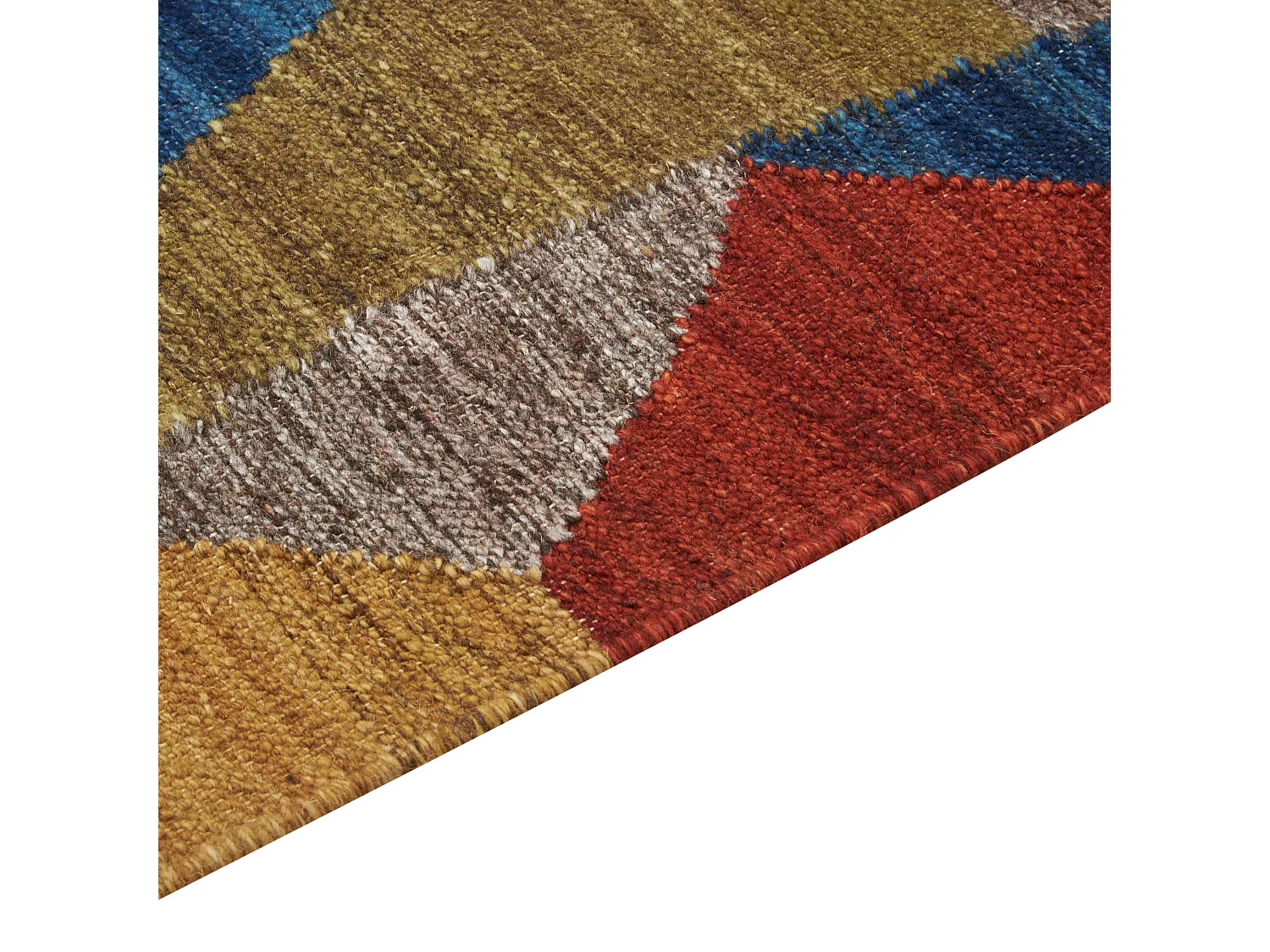 Alfombra kilim de lana rojo/azul/verde 200 x 300 cm ARZAKAN