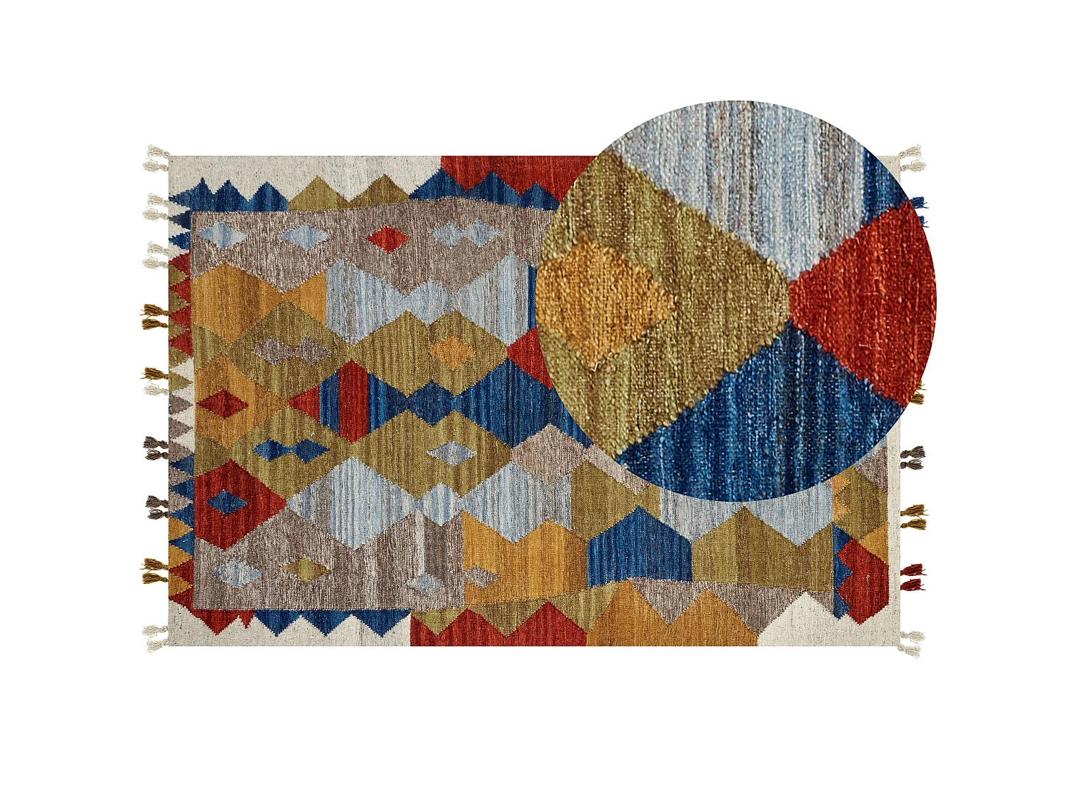 Rug ARZAKAN Multicolour 200 x 300 cm Wool Kilim