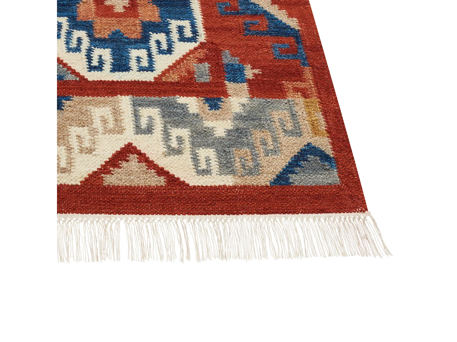 Kelim-Teppich Wolle bunt 200 x 300 cm handgewebt orientalisches Muster Lusarat