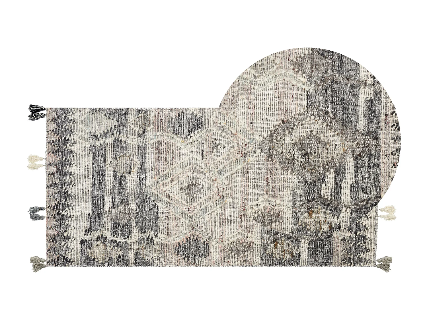 Alfombra kilim de lana gris/beige 80 x 150 cm ARATASHEN