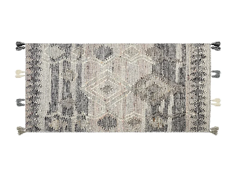 Dywan wełniany kilim 80 x 150 cm szary ARATASHEN