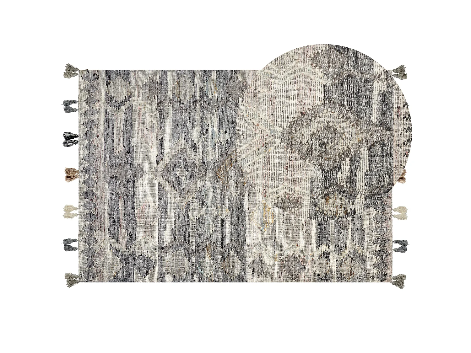 Tapis Kilim en laine 160 x 230 cm gris ARATASHEN