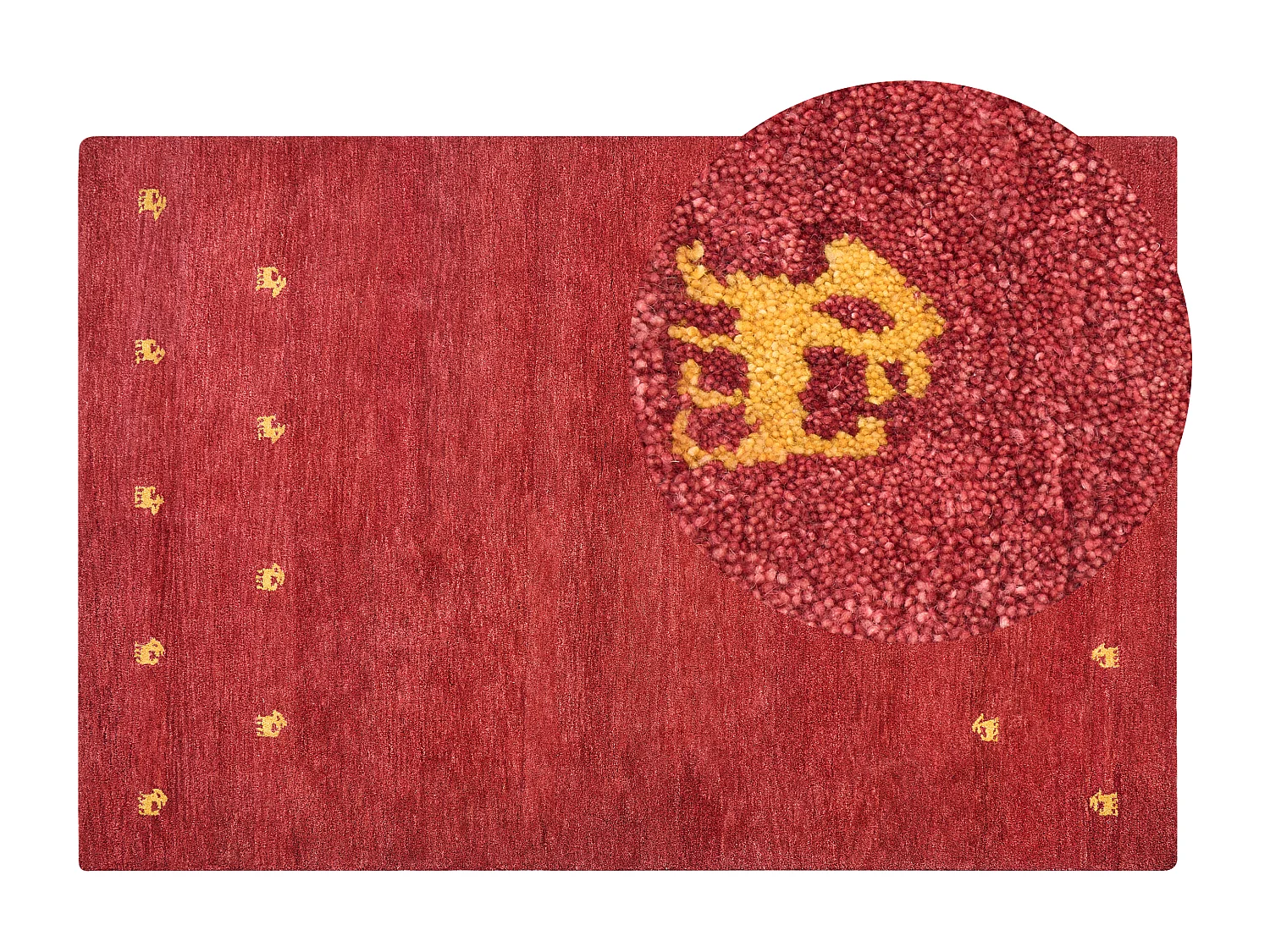 Tappeto Gabbeh lana rosso 200 x 300 cm YARALI