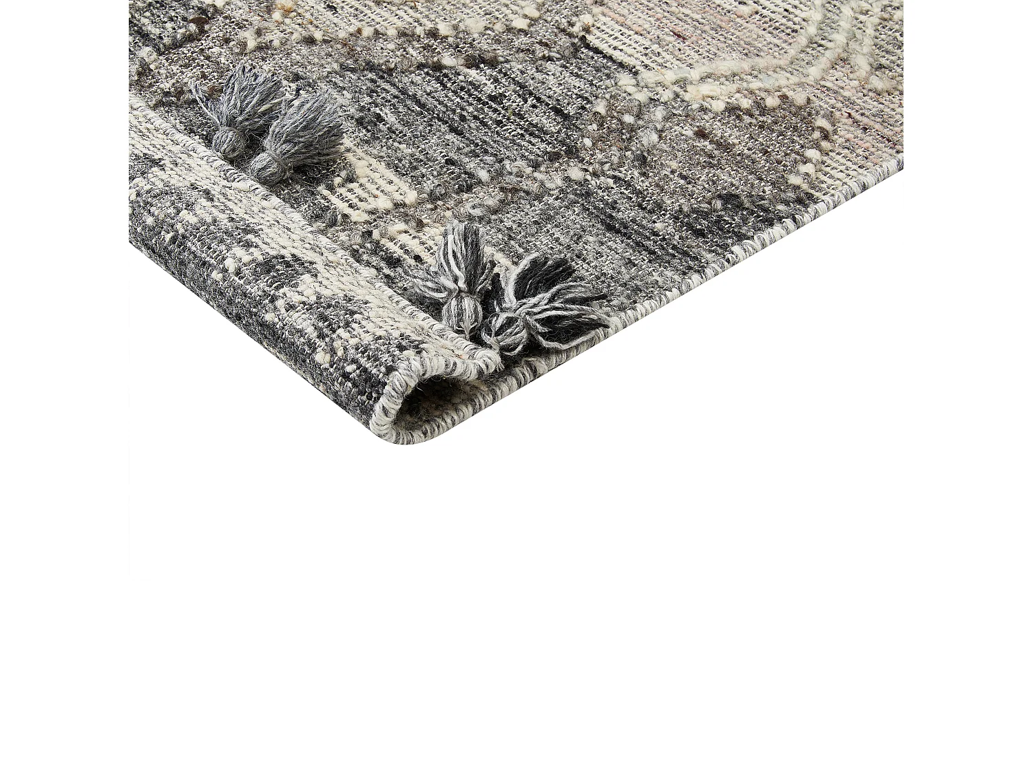 Tapis Kilim en laine 200 x 300 cm gris ARATASHEN