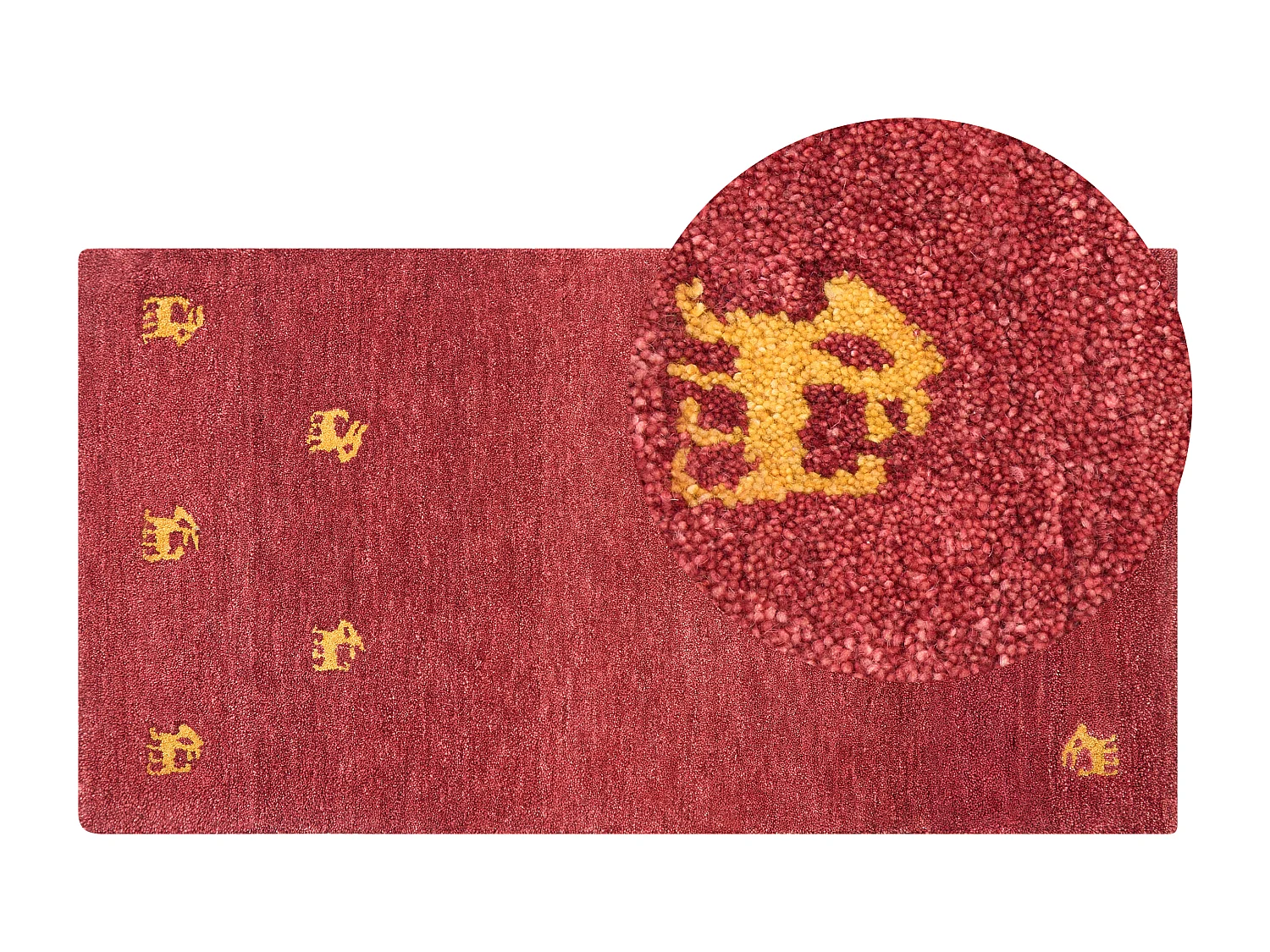 Vloerkleed gabbeh rood 80 x 150 cm YARALI