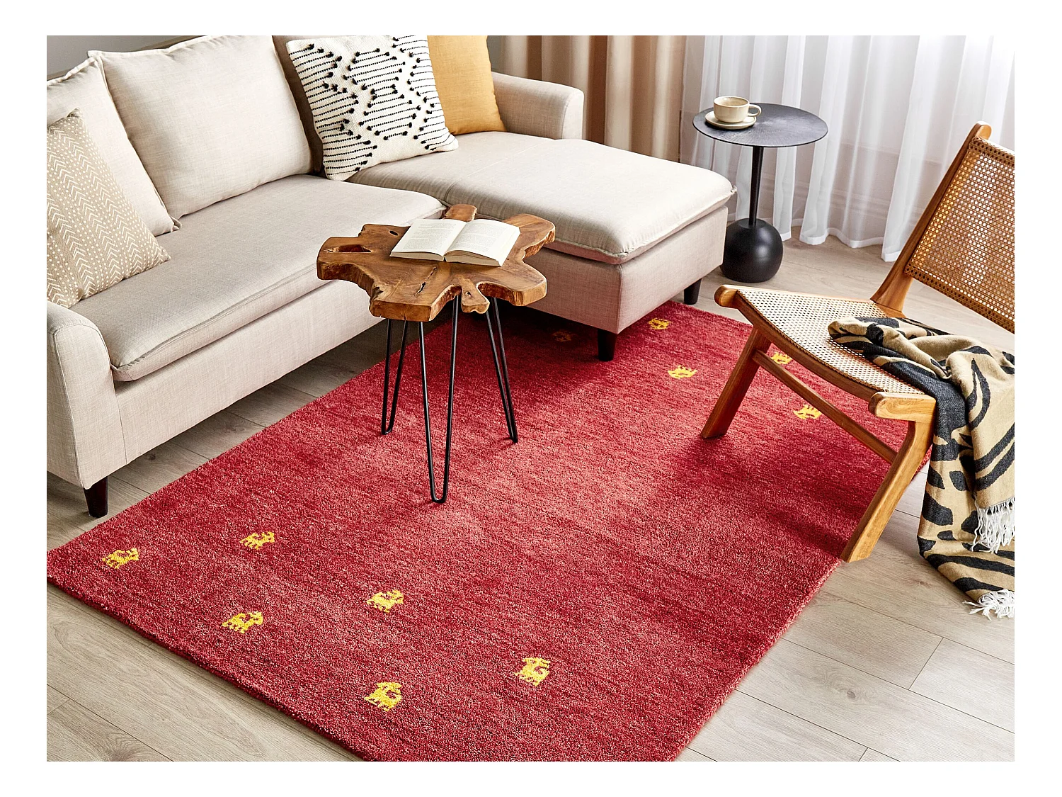 Tapis YARALI Rouge 140 x 200 cm Laine Tapis persan